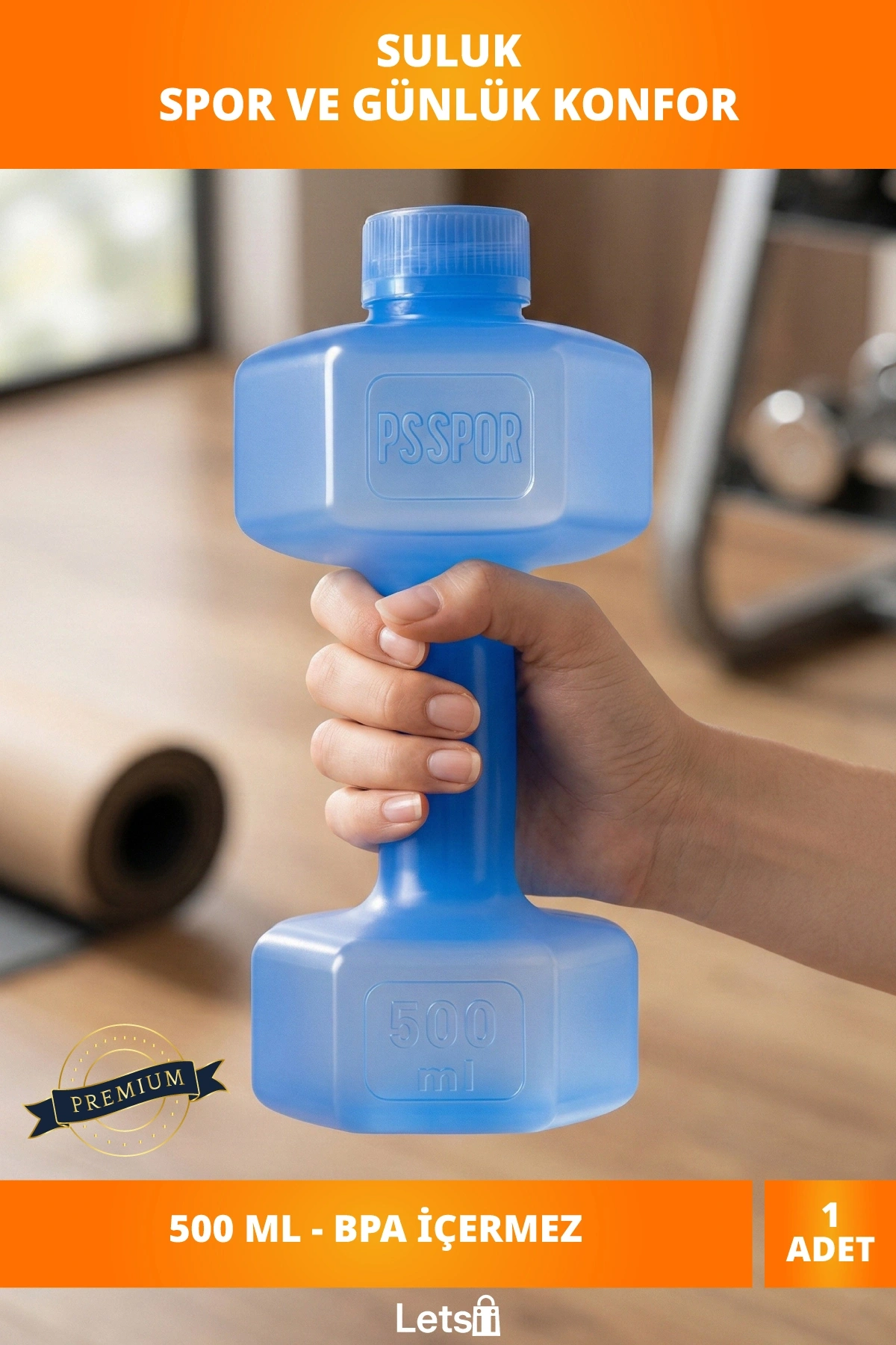 Mavi Dambıl Şeklinde Pratik 500 ml Suluk