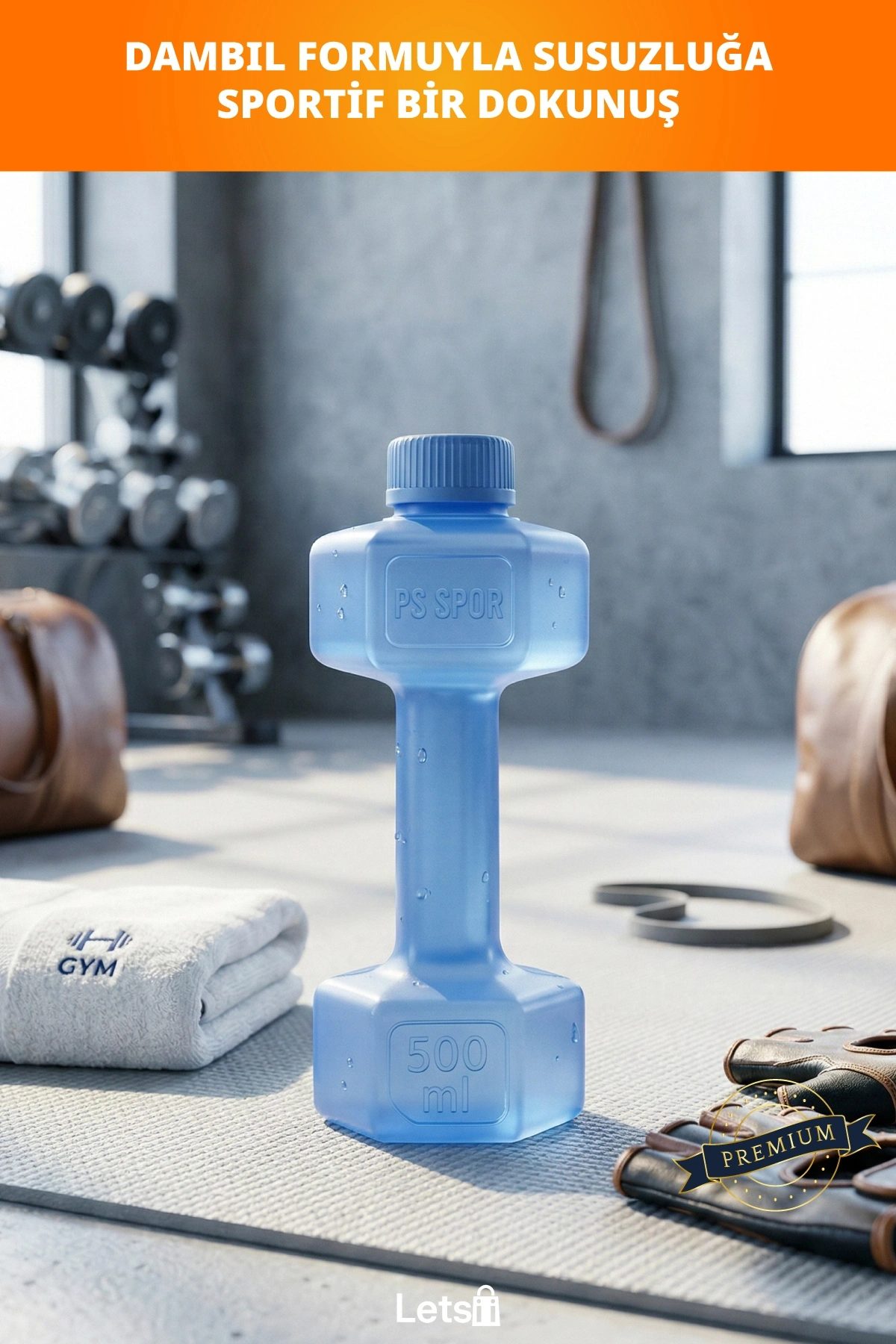 Mavi Dambıl Şeklinde Pratik 500 ml Suluk