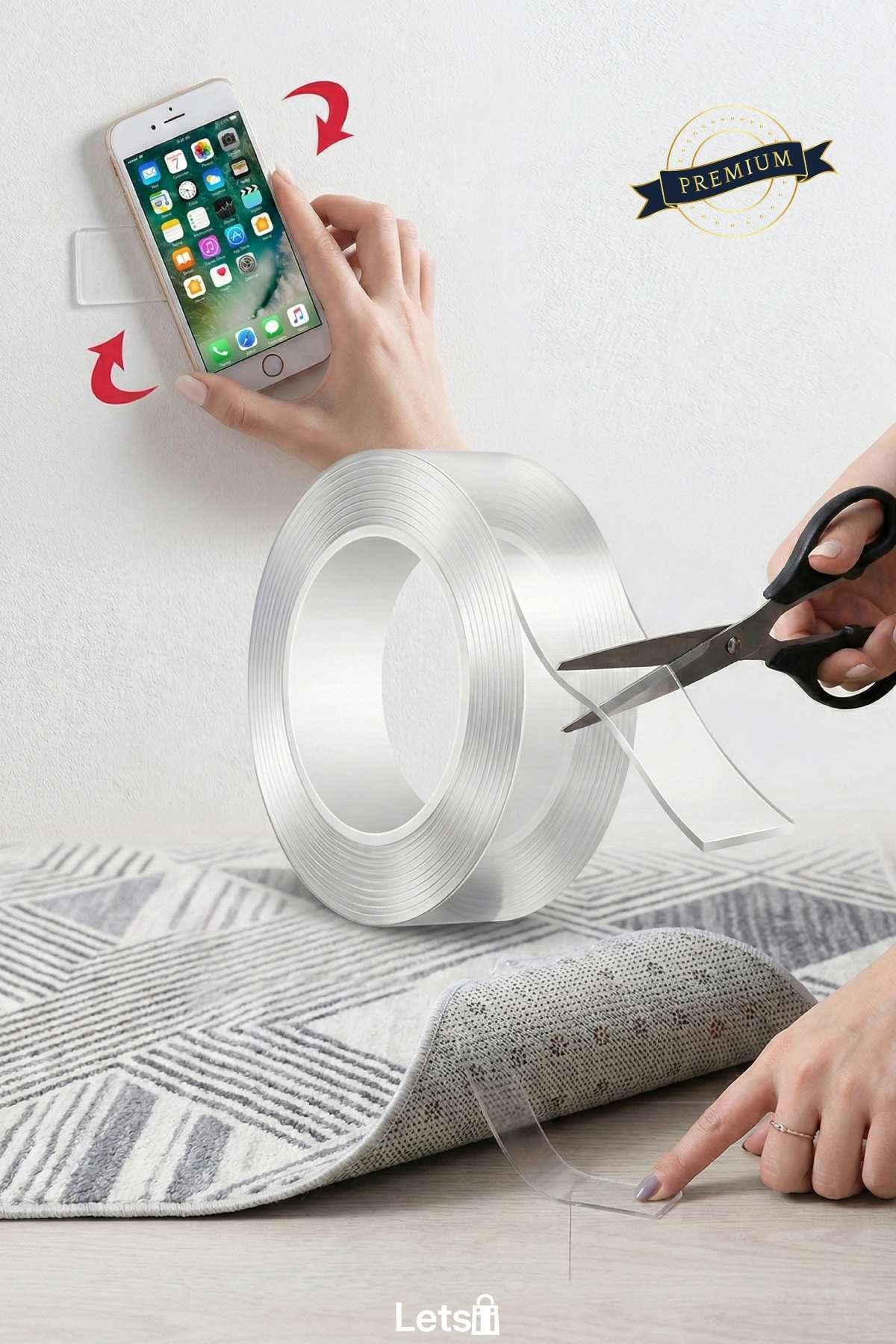 Çift Taraflı Şeffaf Nano Bant 2 Metre 3cm Genişlik