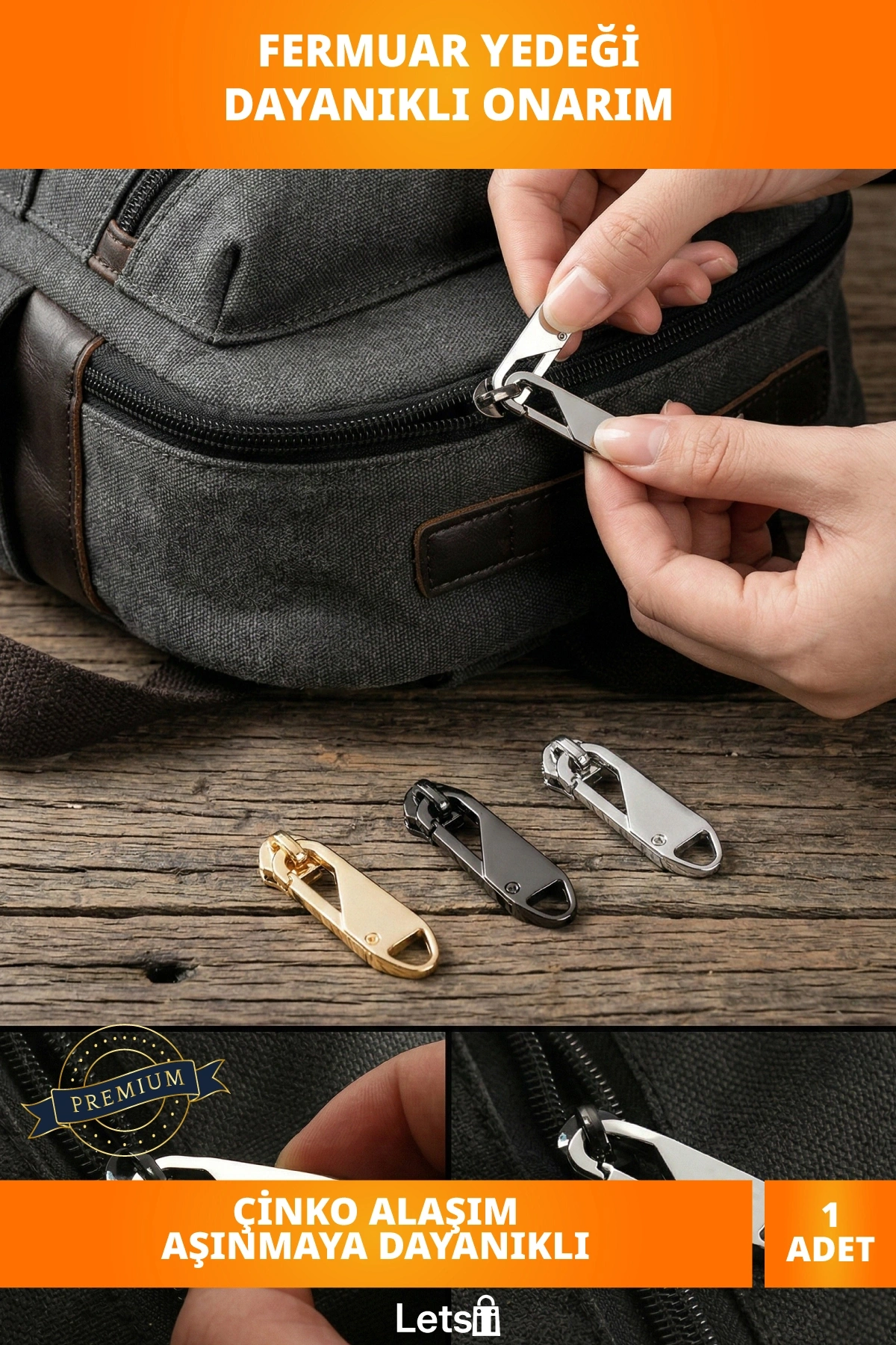 Metal Fermuar Yedeği 3,7 x 1,1 cm Pratik Onarım Çözümü