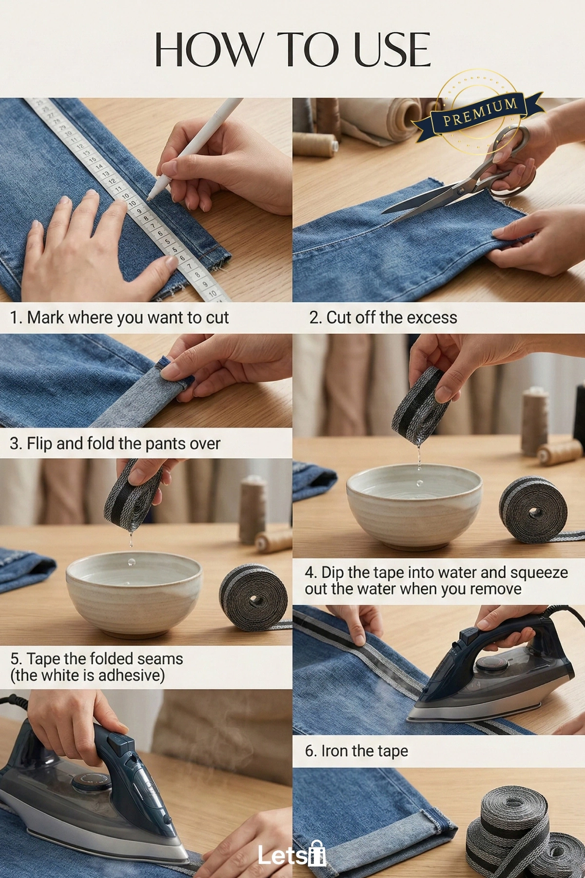 Kendinden Yapışkanlı Çok Amaçlı Pantolon Kıvırma Şeridi 1 Adet