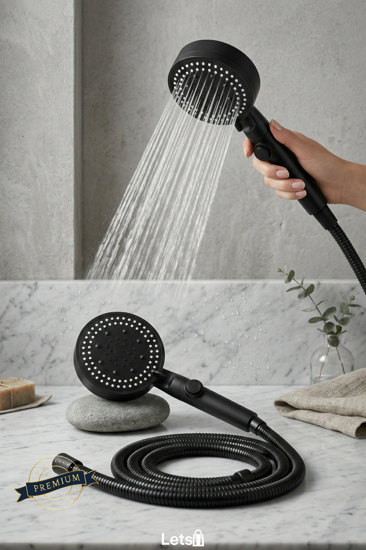 Su Tasarruflu Çok Fonksiyonlu 5 Modlu Duş Başlığı Paslanmaz Çelik Hortum