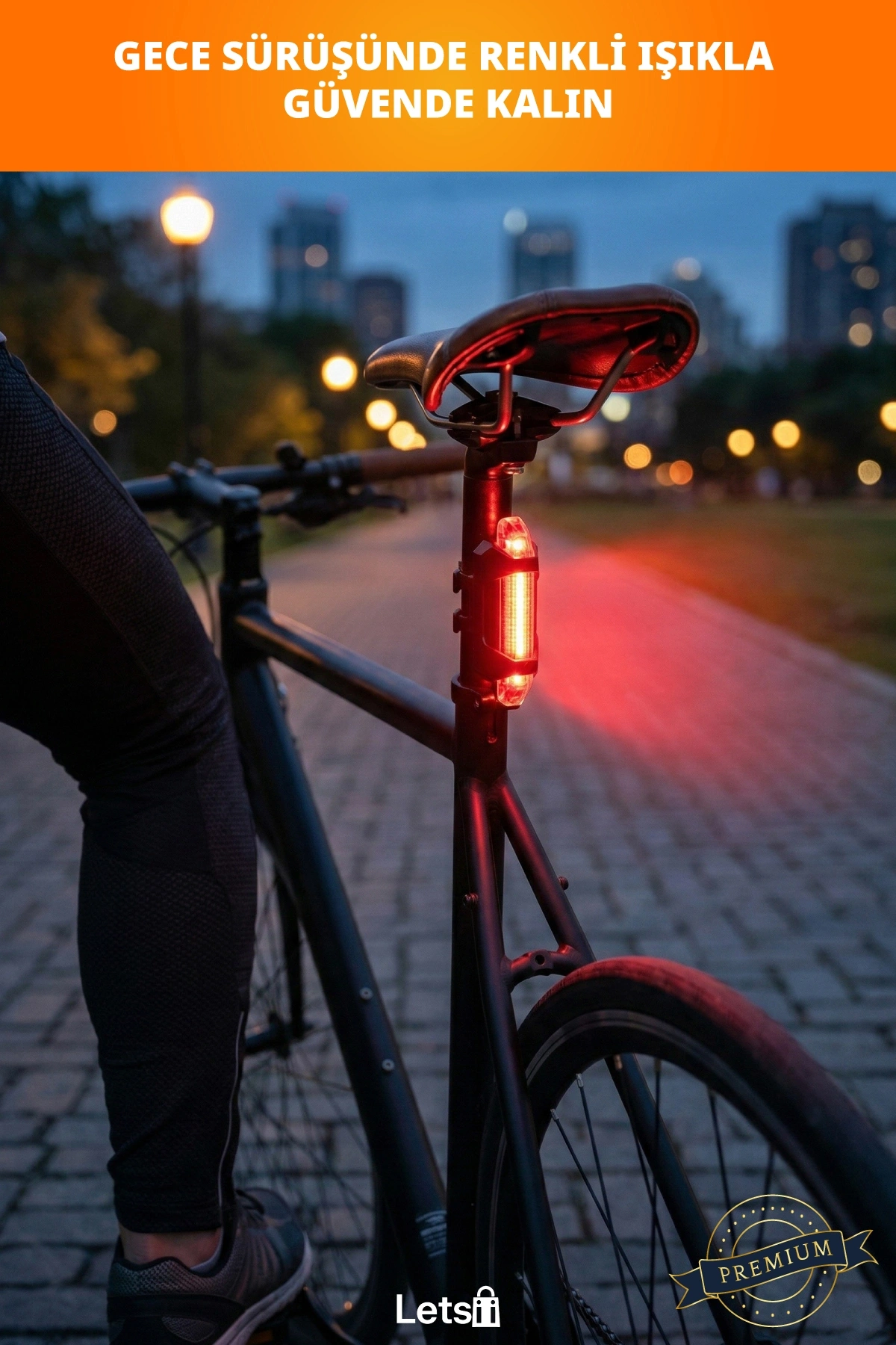 Şarjlı Bisiklet Arka Stop Uyarı Lambası 4 Modlu Güvenlik Işığı