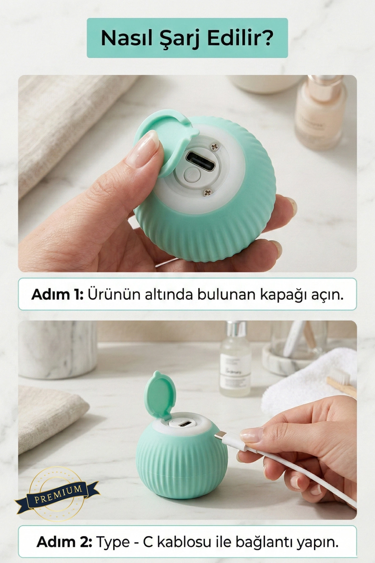 Akıllı İnteraktif Kedi Oyuncak Topu Işıklı Titreşimli Hareket Sensörlü