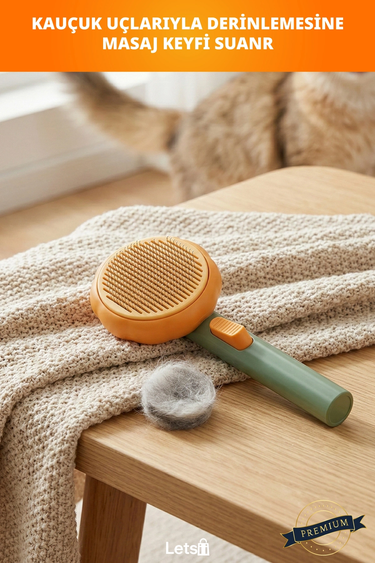 Kabak Tasarımlı Kedi ve Köpek Tarağı Çelik ve Kauçuk Koruma