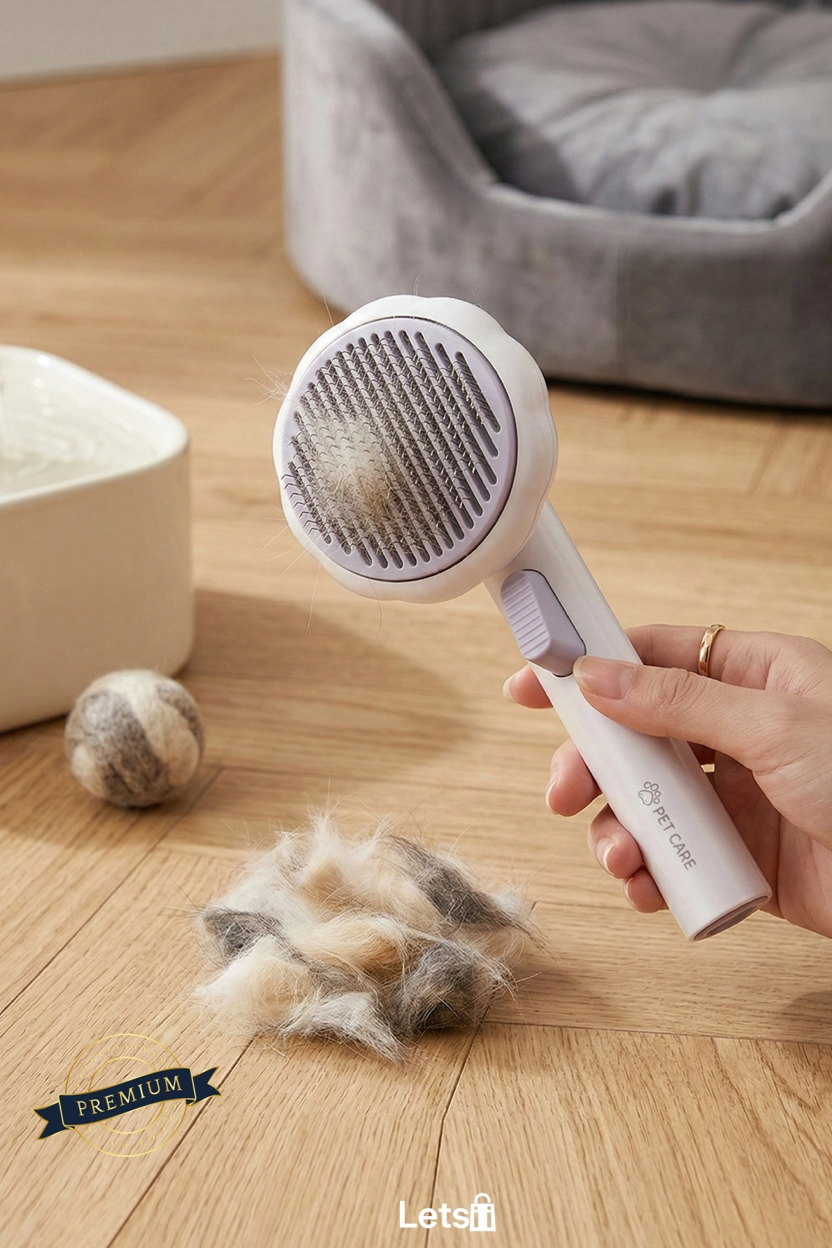 Kabak Tasarımlı Kedi ve Köpek Tarağı Çelik ve Kauçuk Koruma