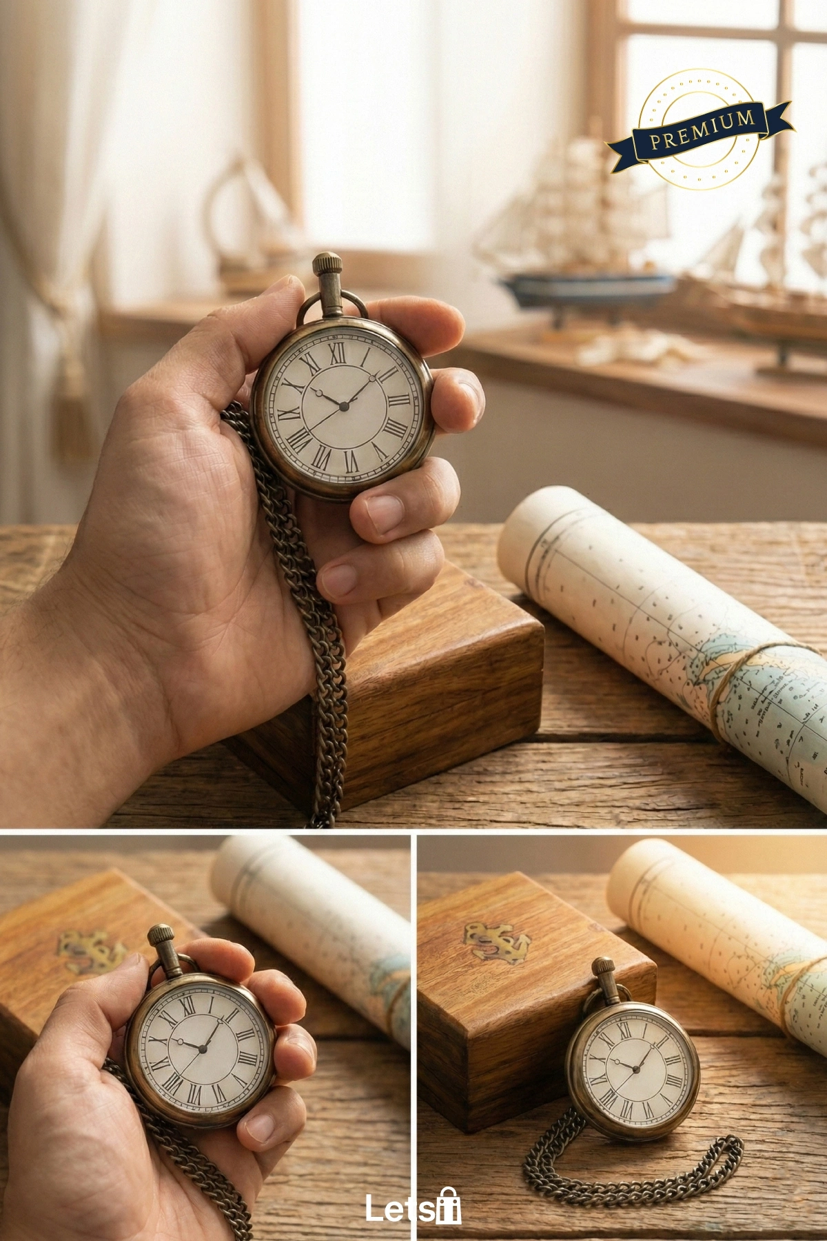 Ahşap Kutulu Nostaljik Köstekli Saat Model 1