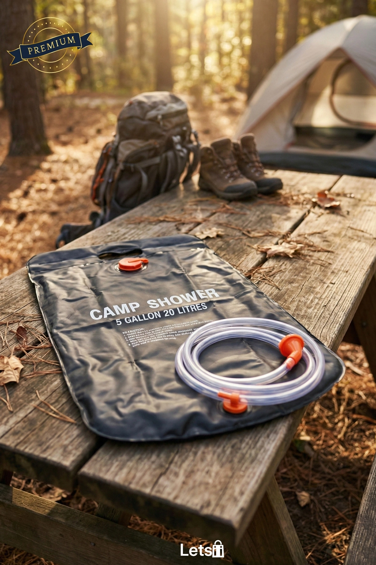 20 Litre Kapasiteli Solar Isıtıcılı Kamp Duş Torbası