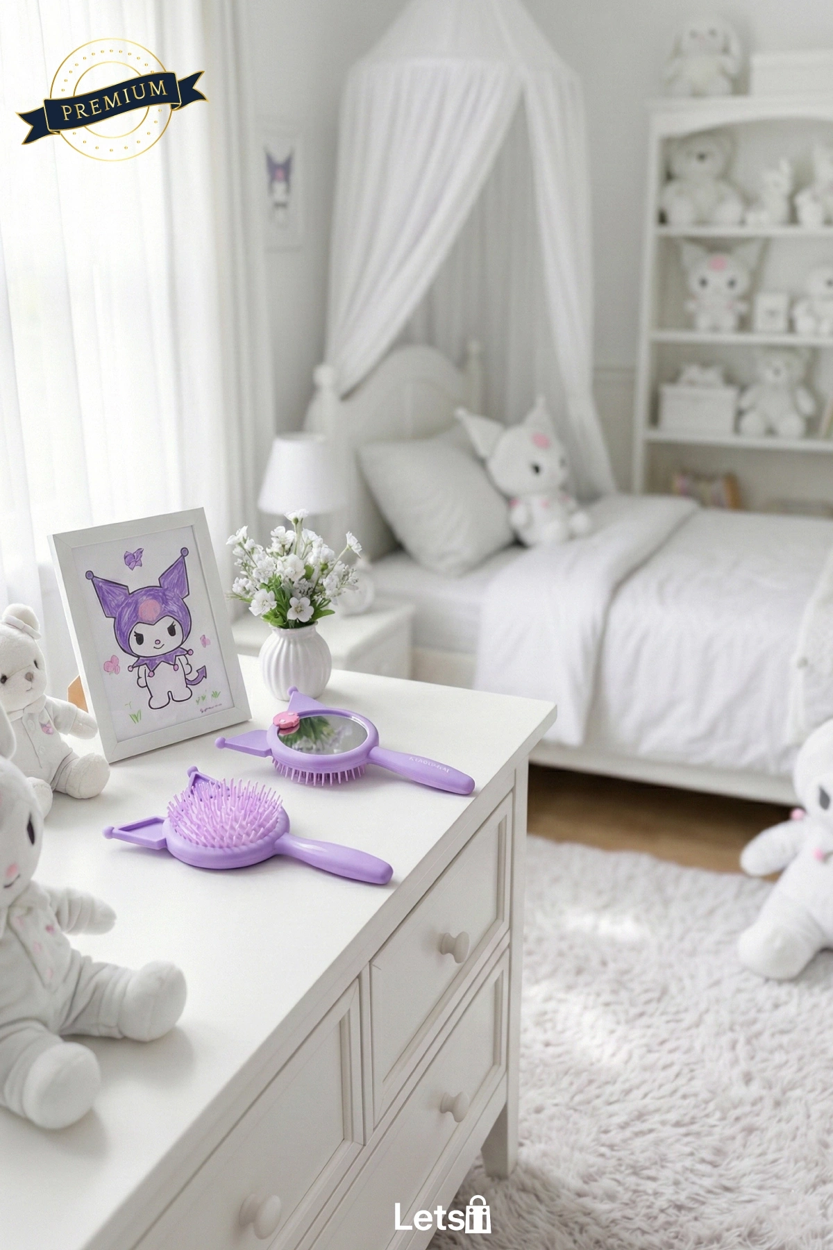 Kuromi Hello Kitty Karışık Aynalı Tarak 20 cm