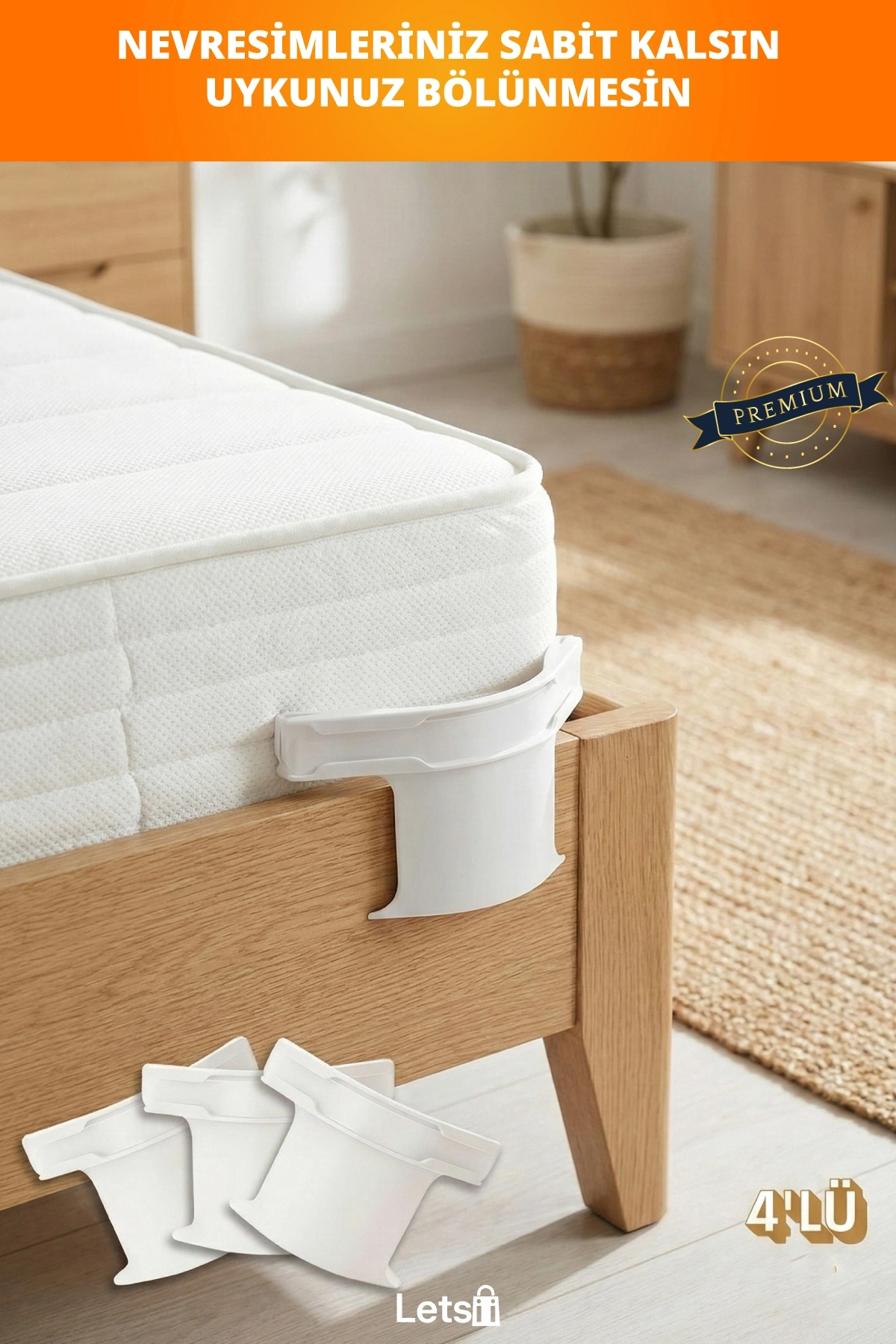 Pratik Yatak Kenarı Nevresim Çarşaf Tutucu Aparat 4’lü Set