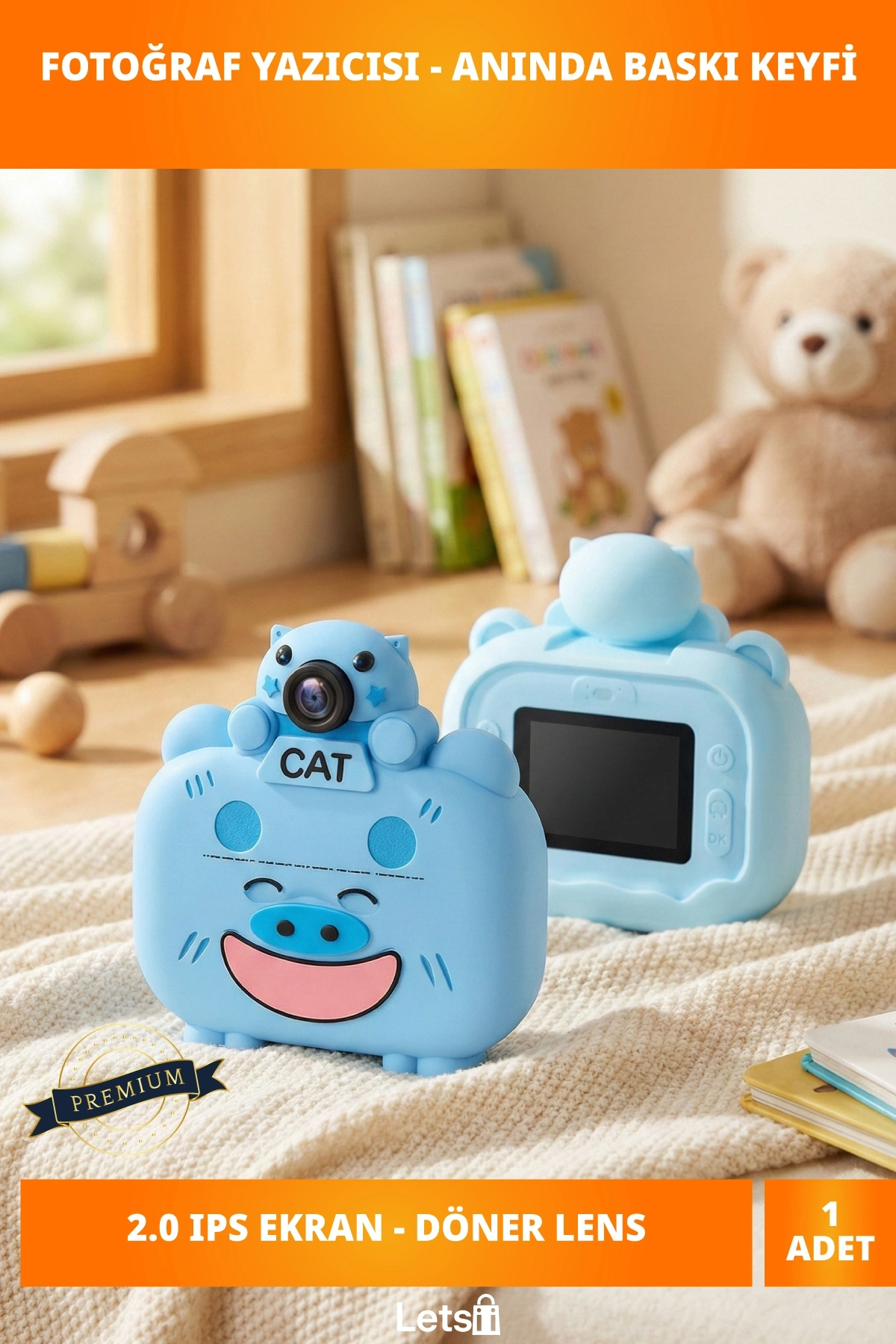 1080P Kameralı Fotoğraf Yazıcısı Mavi Renk