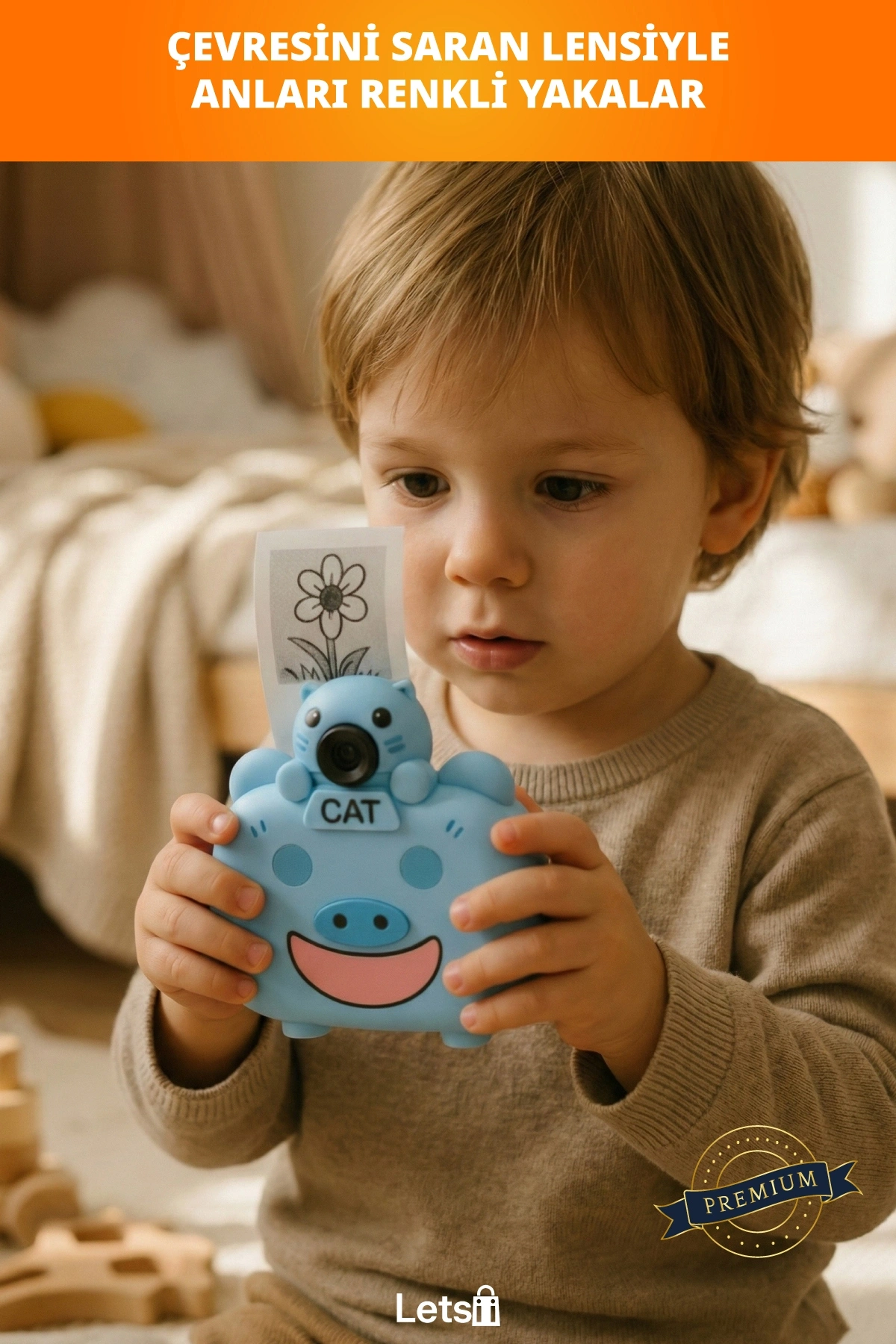 1080P Kameralı Fotoğraf Yazıcısı Mavi Renk