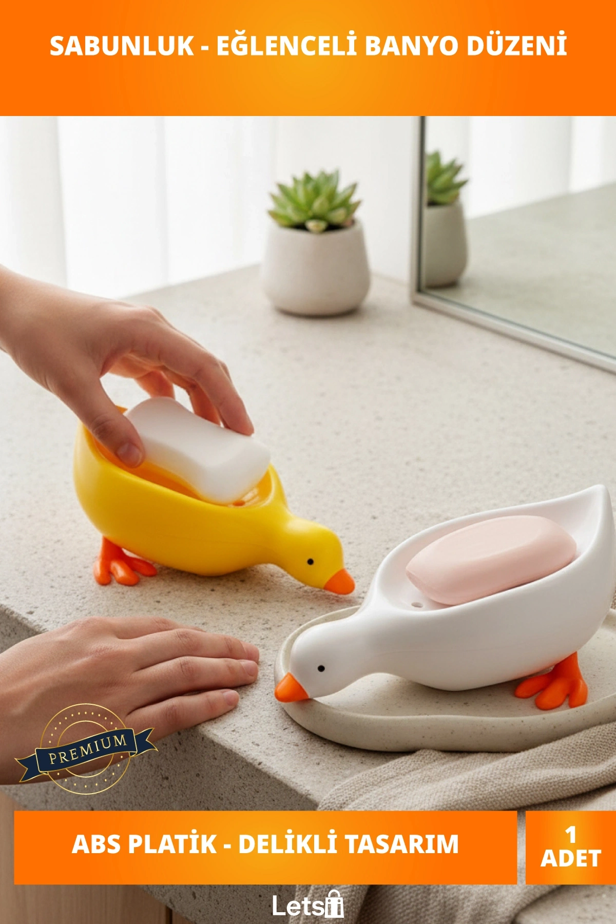 Sevimli Ördek Tasarımlı Dayanıklı ABS Plastik Sabunluk