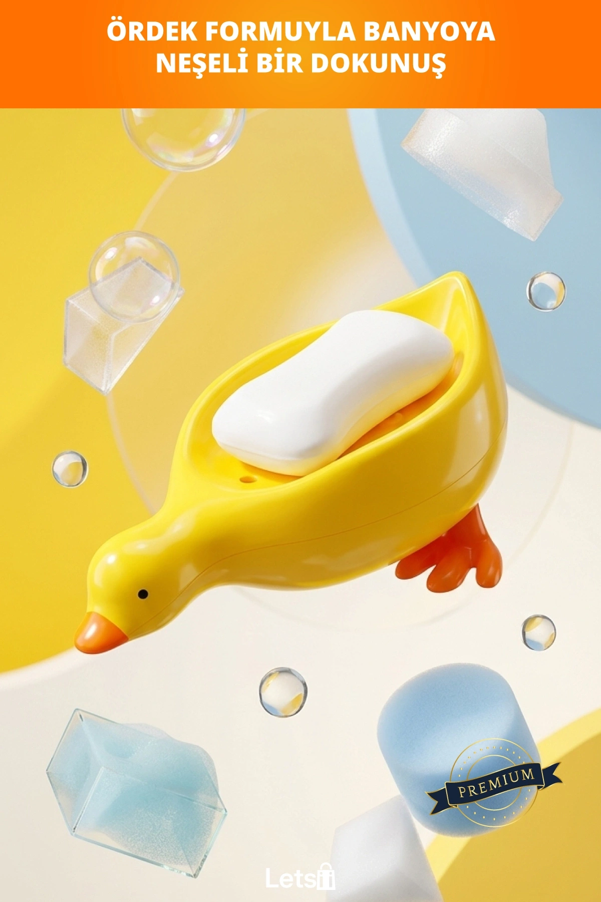 Sevimli Ördek Tasarımlı Dayanıklı ABS Plastik Sabunluk