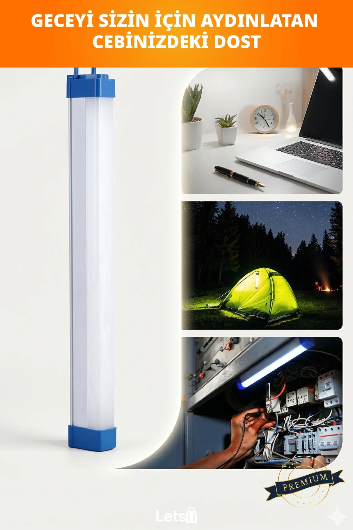 USB Şarjlı LED Aydınlatma Işıldak 3 Farklı Işık Modu