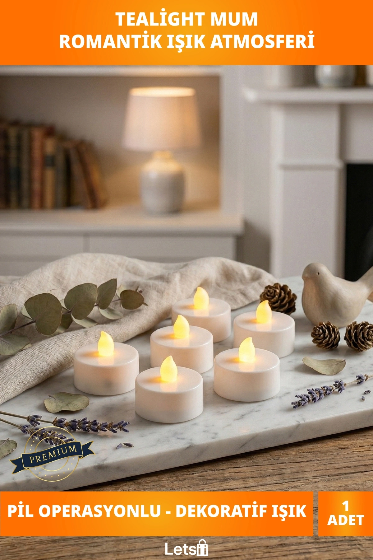 Pilli LED Tealight Mum 3.5 cm Dekoratif Aydınlatma