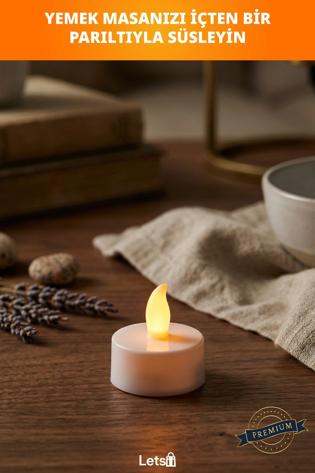 Pilli LED Tealight Mum 3.5 cm Dekoratif Aydınlatma