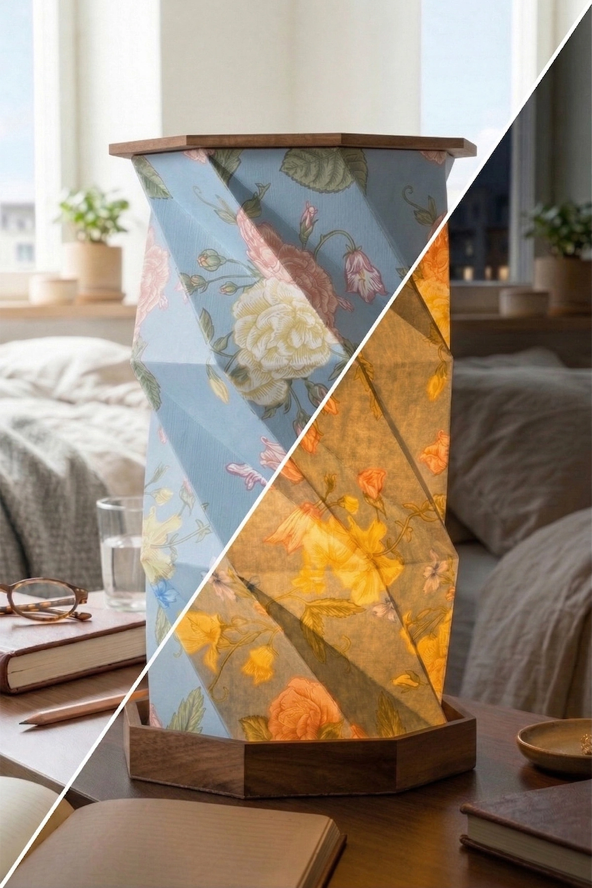 Wood Grove Katlanabilir Şarjlı Dekoratif LED Abajur Ahşap Aydınlatma