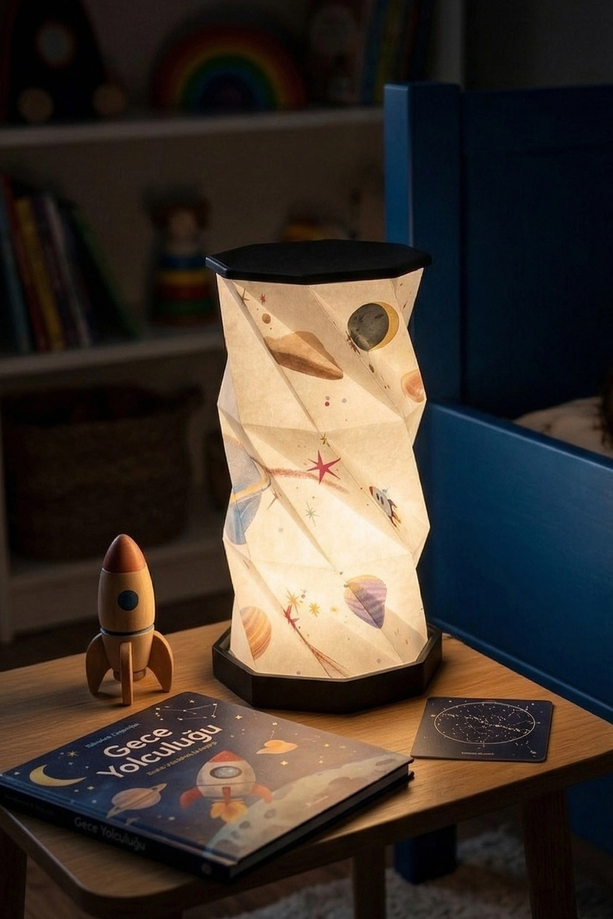 Black Cosmic Katlanabilir Şarjlı Dekoratif LED Abajur Aydınlatma