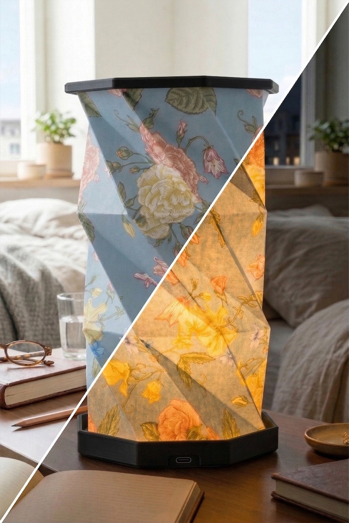 Black Luna Katlanabilir Şarjlı Dekoratif LED Abajur Aydınlatma