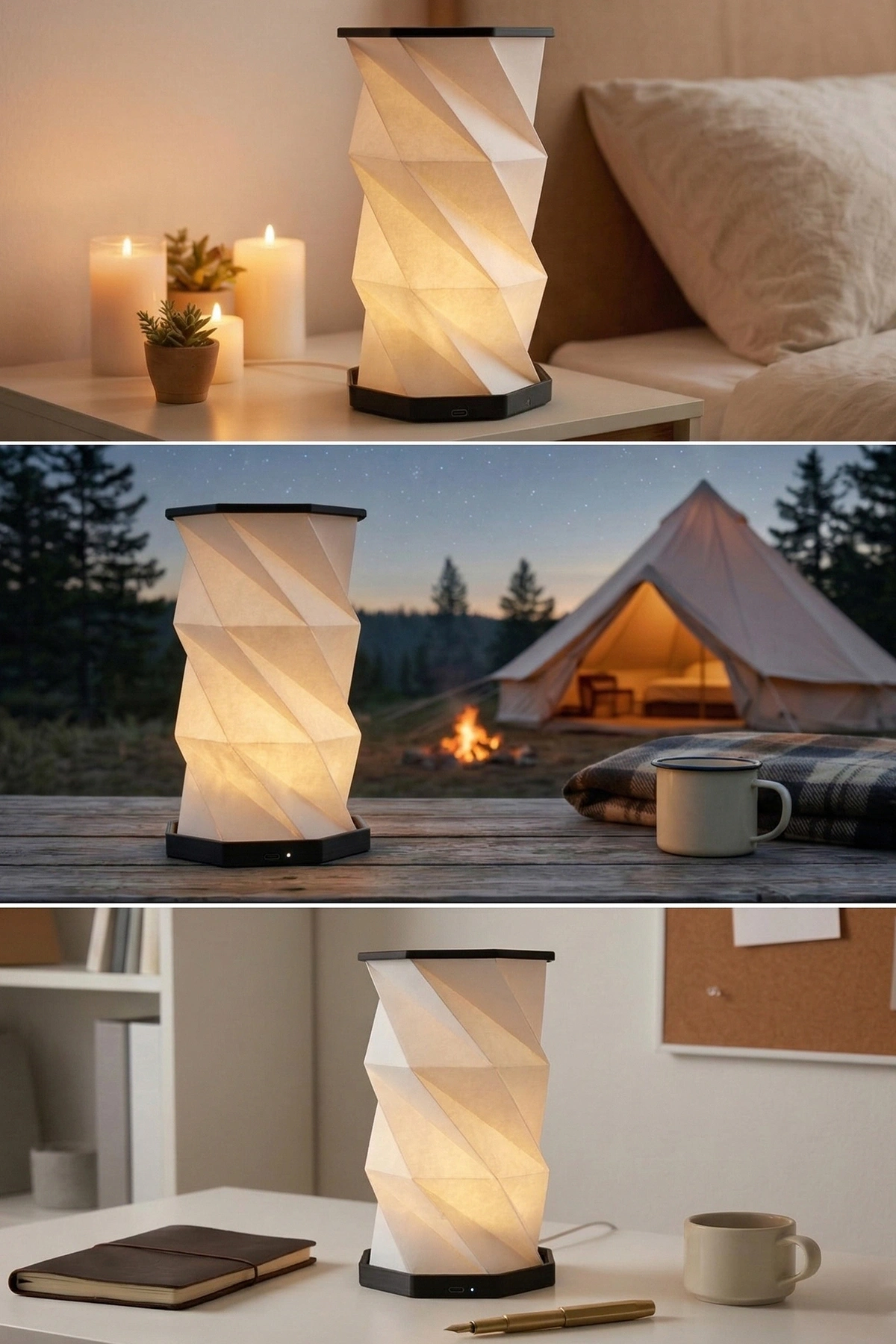 Black Vibe Katlanabilir Şarjlı Dekoratif LED Abajur Aydınlatma