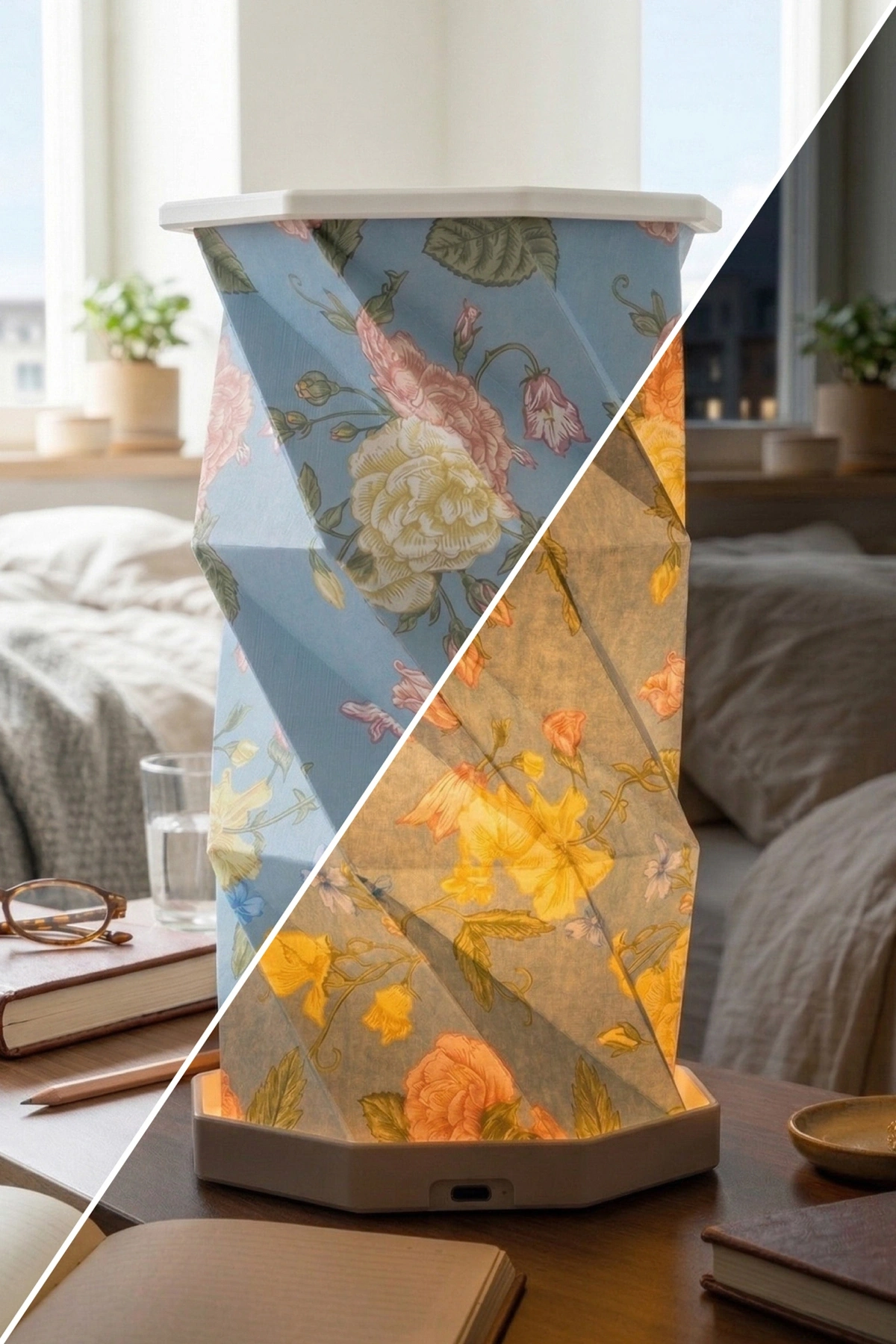 White Flora Katlanabilir Şarjlı Dekoratif LED Abajur Aydınlatma