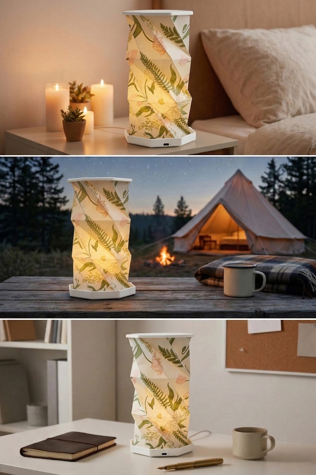 White Aura Katlanabilir Şarjlı Dekoratif LED Abajur Aydınlatma