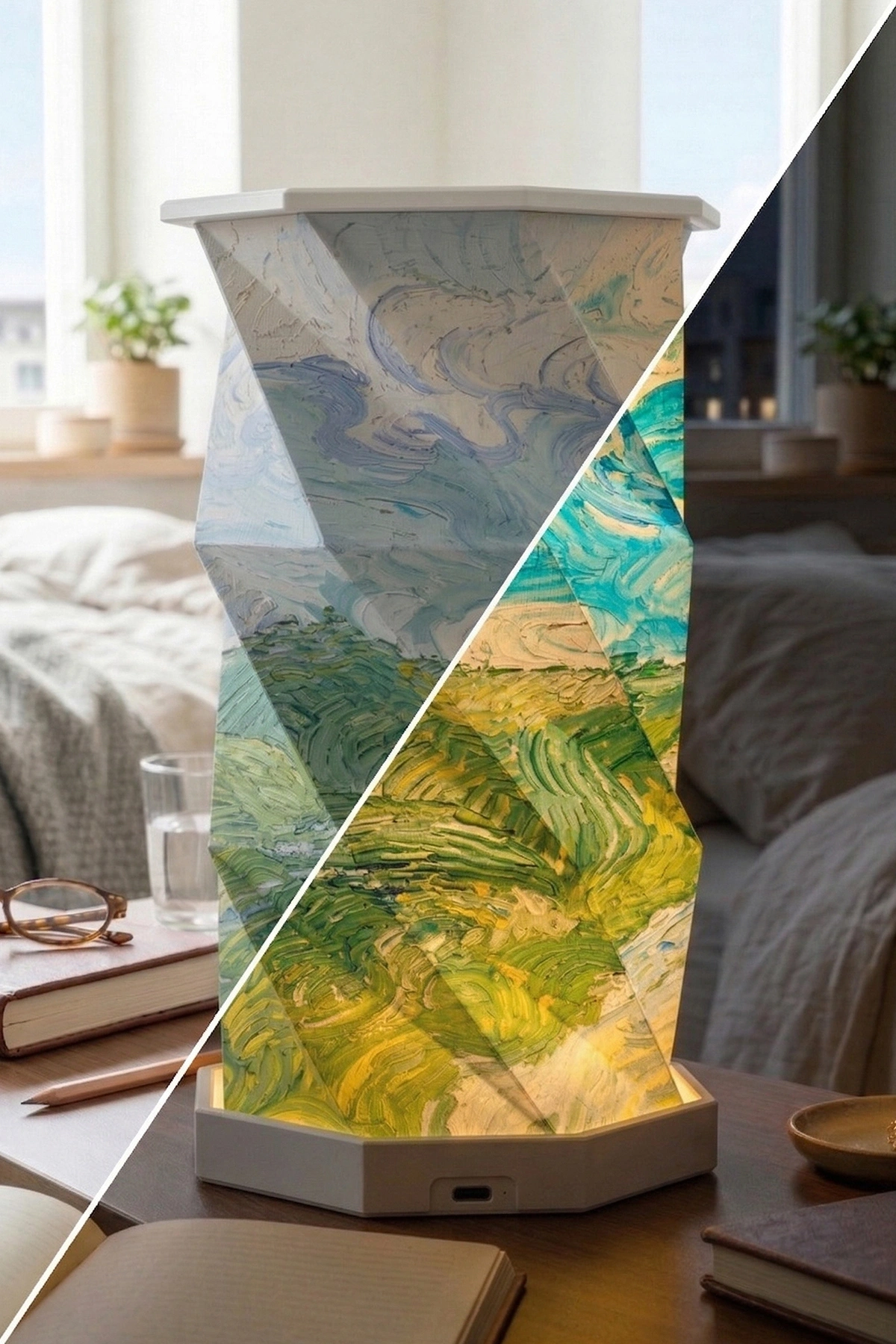 White Glow Katlanabilir Şarjlı Dekoratif LED Abajur Aydınlatma