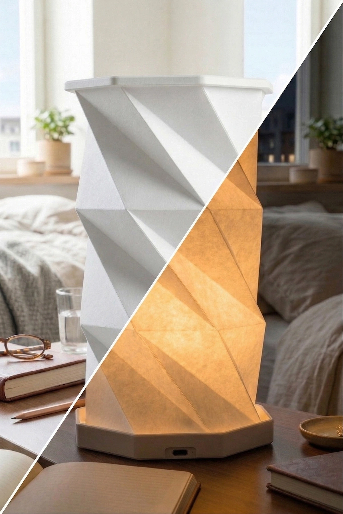 White Pure Katlanabilir Şarjlı Dekoratif LED Abajur Aydınlatma