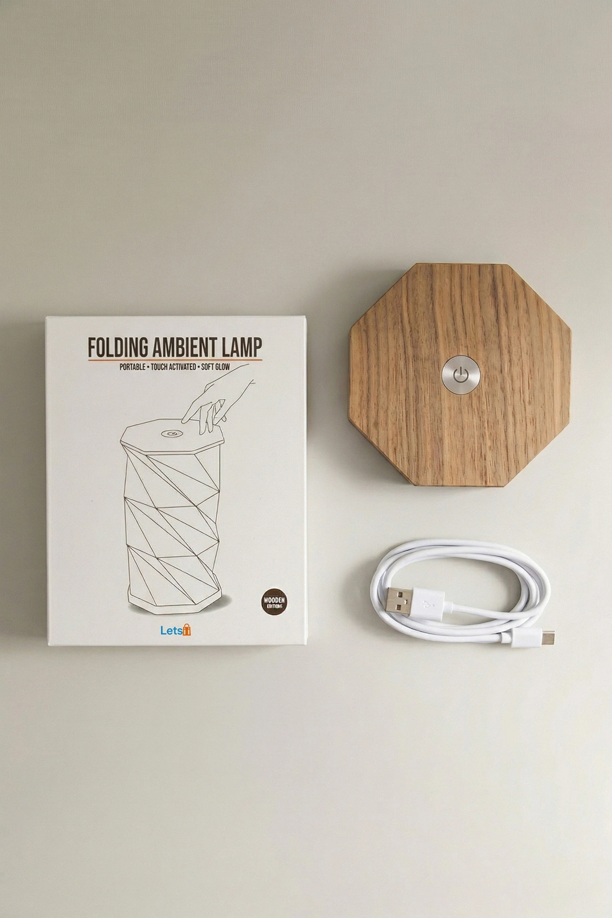 Wood Avia Katlanabilir Şarjlı Dekoratif LED Abajur Ahşap Aydınlatma