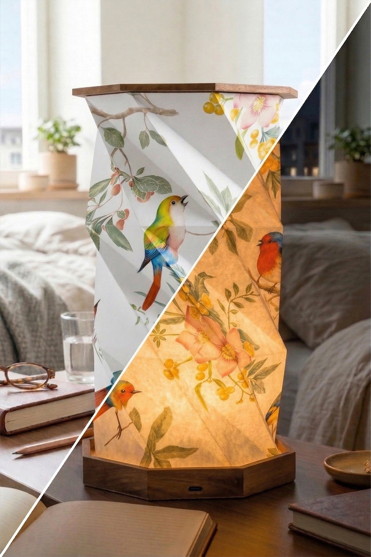 Wood Avia Katlanabilir Şarjlı Dekoratif LED Abajur Ahşap Aydınlatma