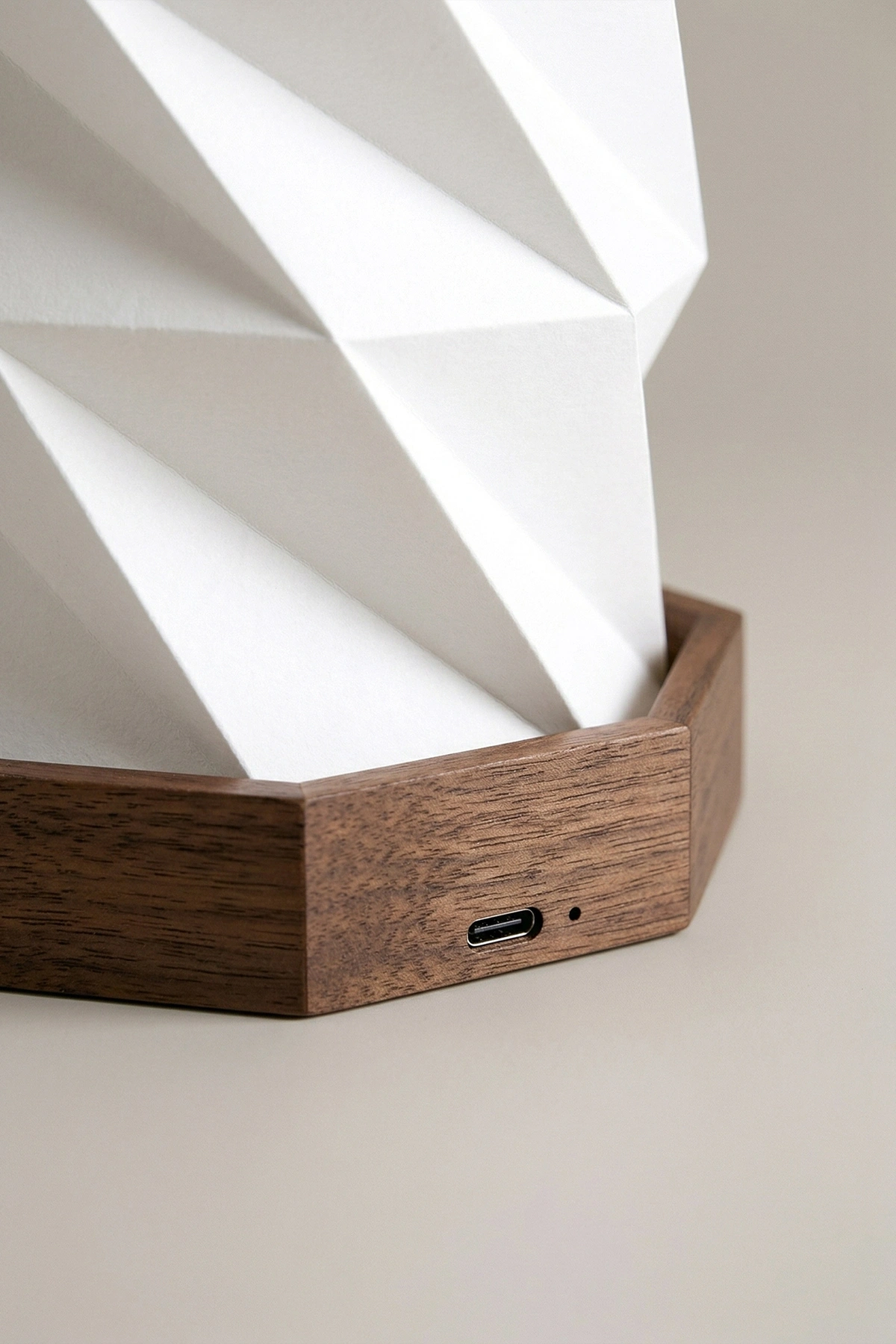 Wood Ember Katlanabilir Şarjlı Dekoratif LED Abajur Ahşap Aydınlatma