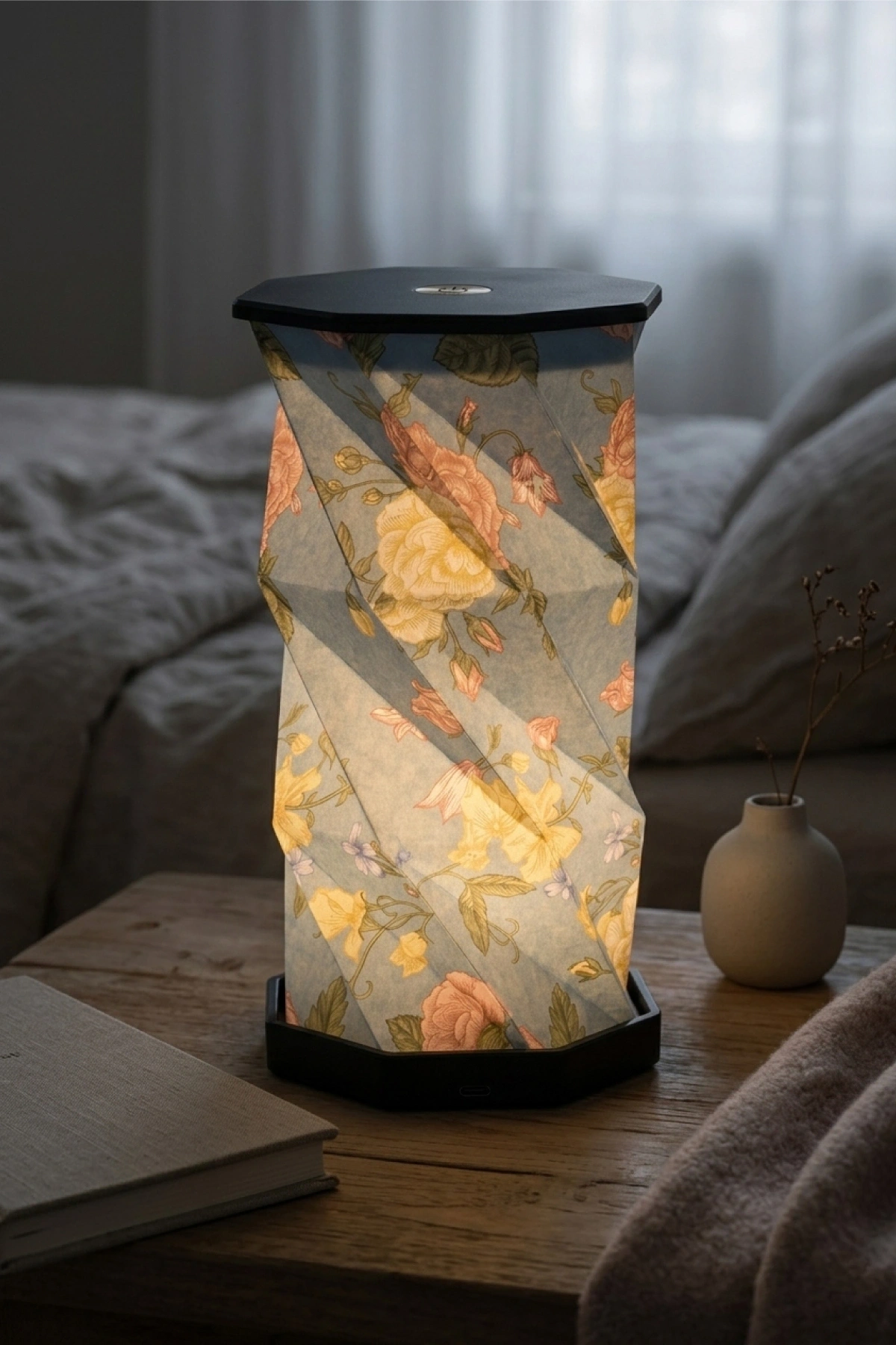 Black Luna Katlanabilir Şarjlı Dekoratif LED Abajur Aydınlatma