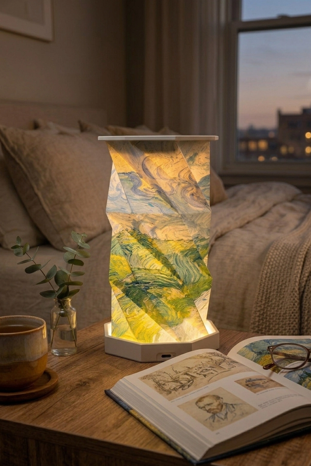 White Glow Katlanabilir Şarjlı Dekoratif LED Abajur Aydınlatma