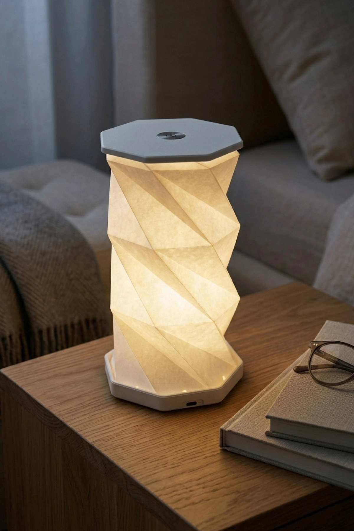 White Pure Katlanabilir Şarjlı Dekoratif LED Abajur Aydınlatma