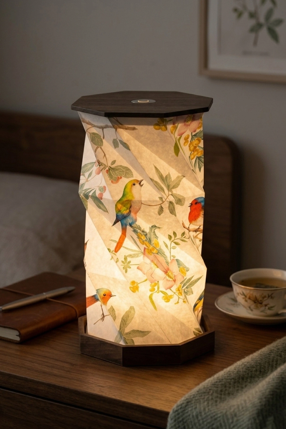 Wood Avia Katlanabilir Şarjlı Dekoratif LED Abajur Ahşap Aydınlatma