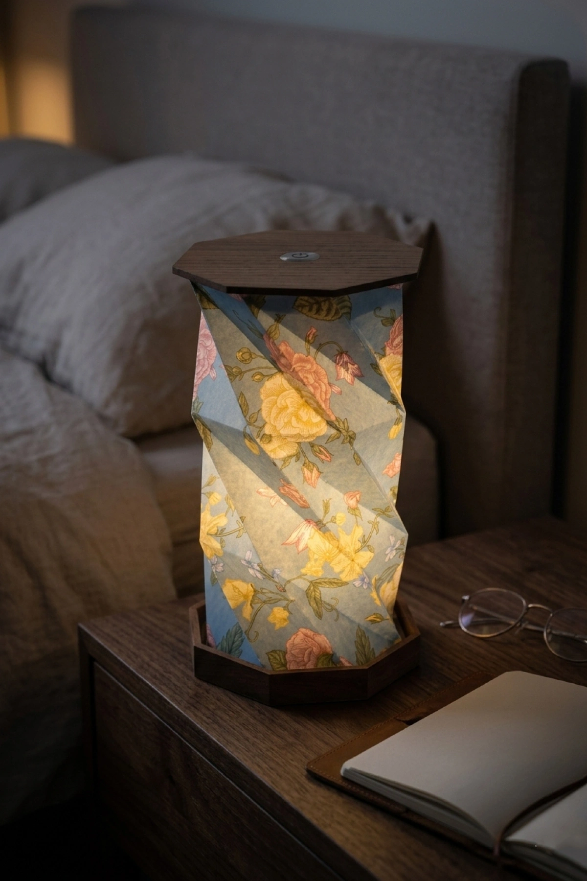 Wood Grove Katlanabilir Şarjlı Dekoratif LED Abajur Ahşap Aydınlatma