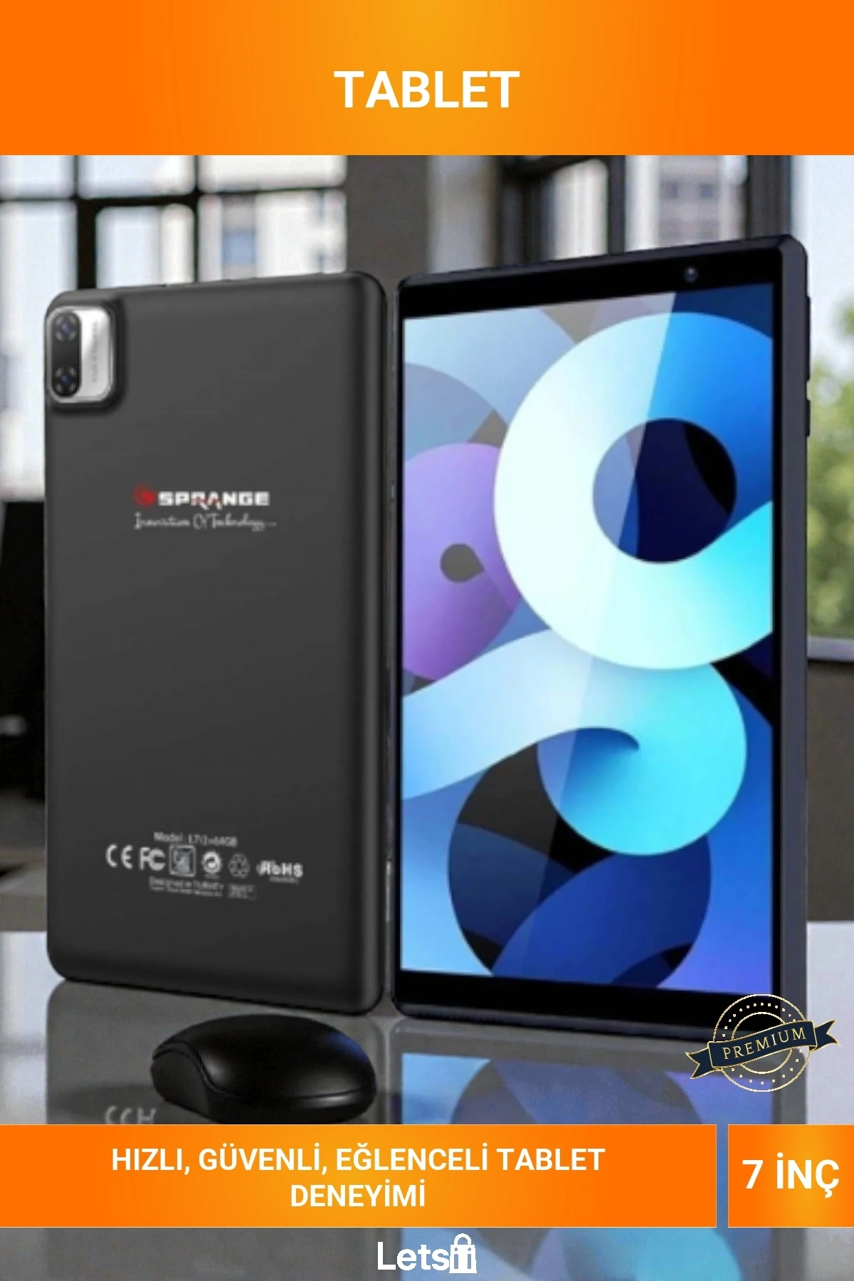 7 İnç IPS Ekran 4 Çekirdek 3GB/64GB Hızlı Şarj Wi Fi 6 Eğitim Eğlence Tablet