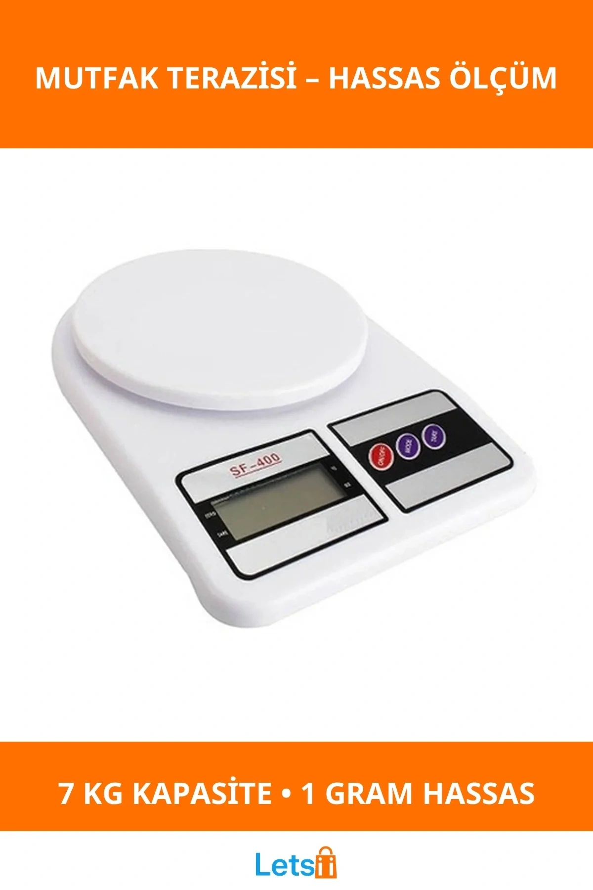 7 kg Kapasiteli 1 Gram Hassas Dijital Mutfak Terazisi
