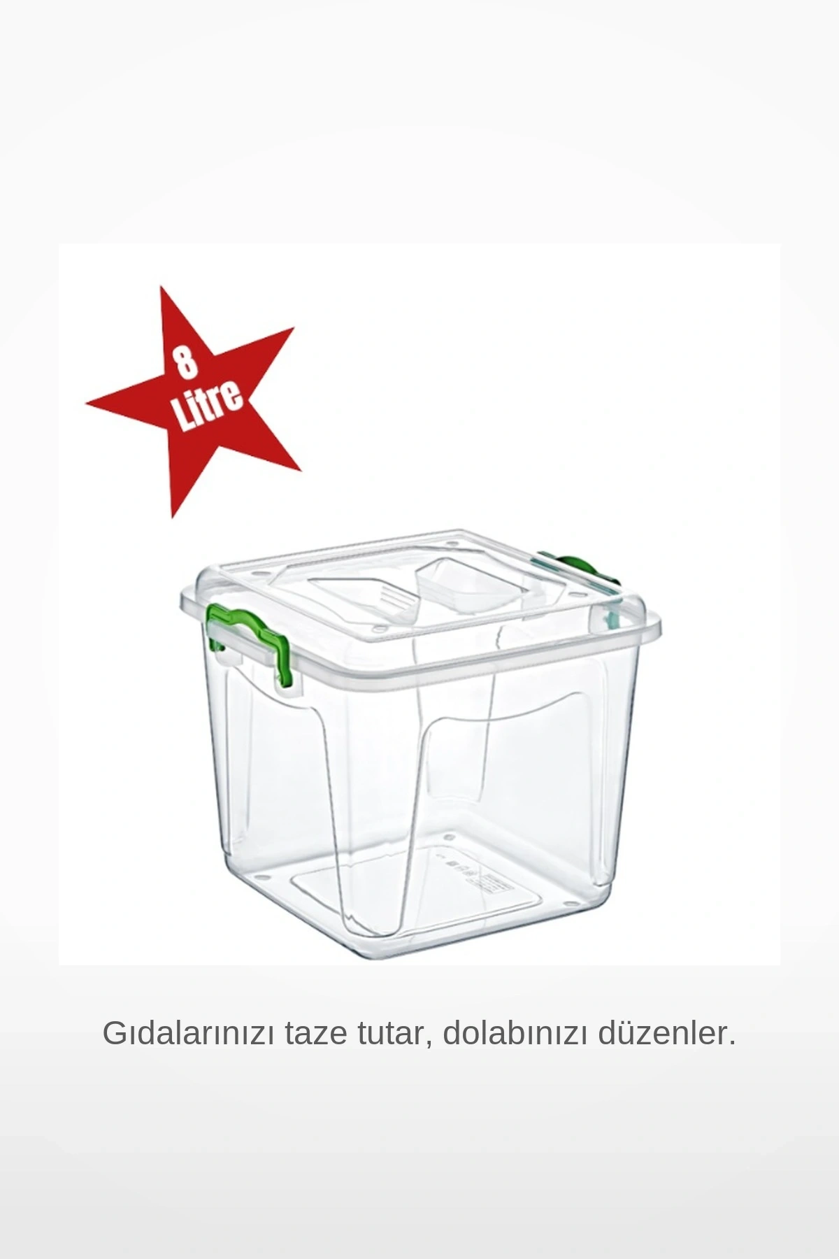 8 Litre Derin Şeffaf Klipsli Kapaklı İstiflenebilir Çok Amaçlı Saklama Kutusu