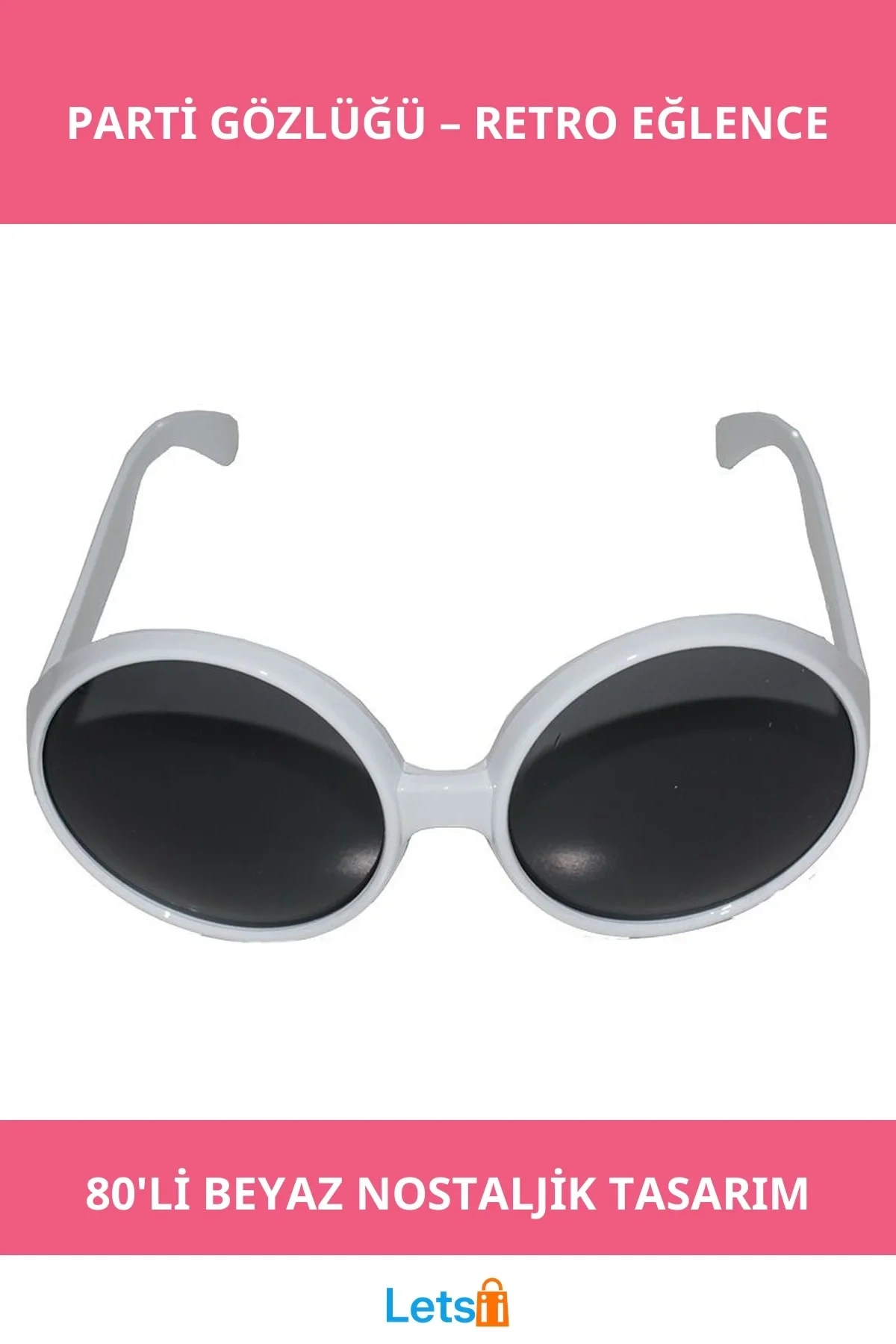 80li Yıllar Beyaz Renk Nostaljik Yeşilçam Parti Gözlüğü