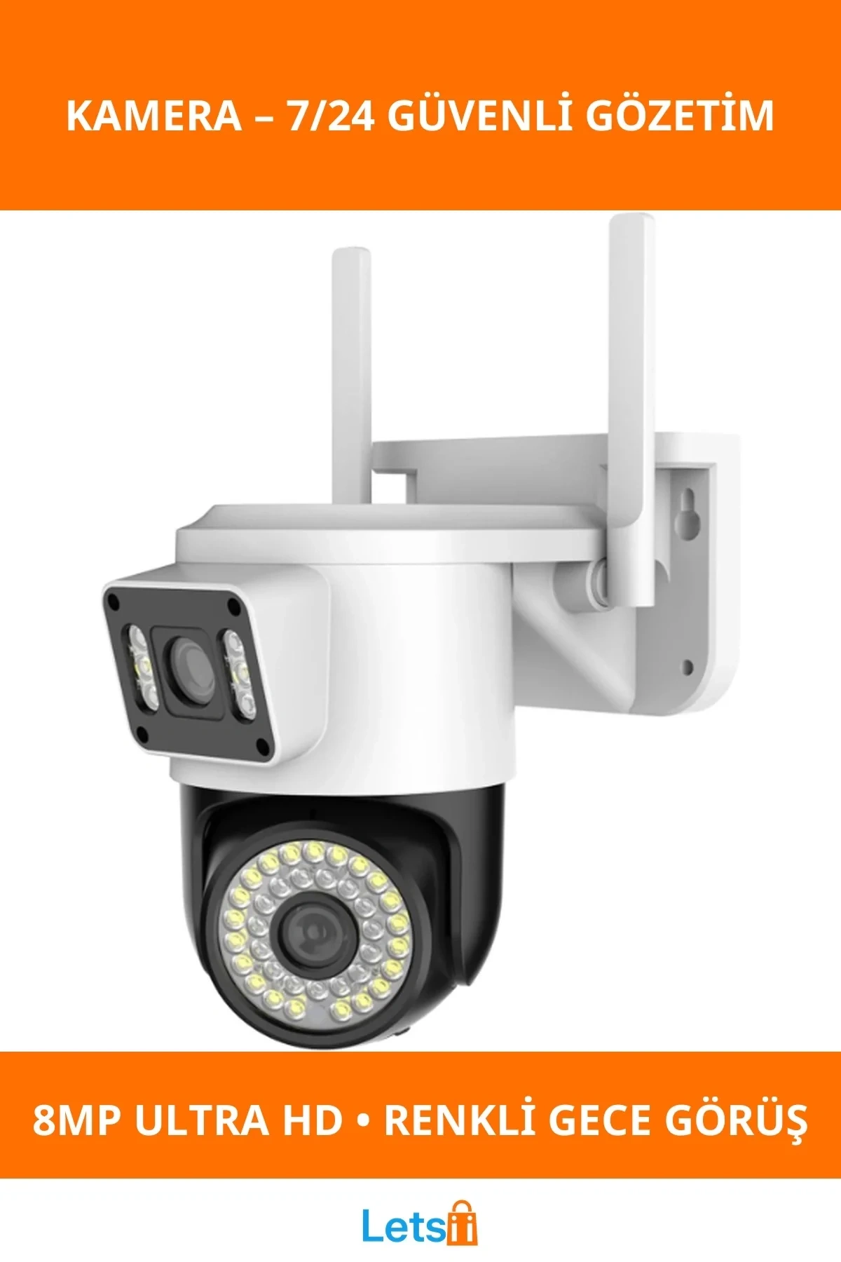 8MP Ultra HD Çift Lensli Dış Mekan Wi Fi Kamera