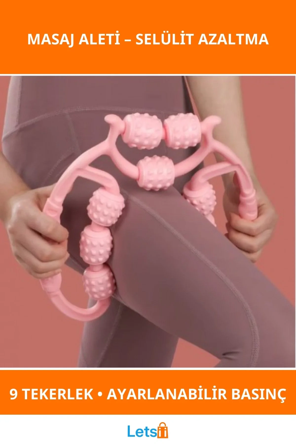 9 Tekerlekli Selülit Masaj Aleti Lenf Drenaj Rulosu