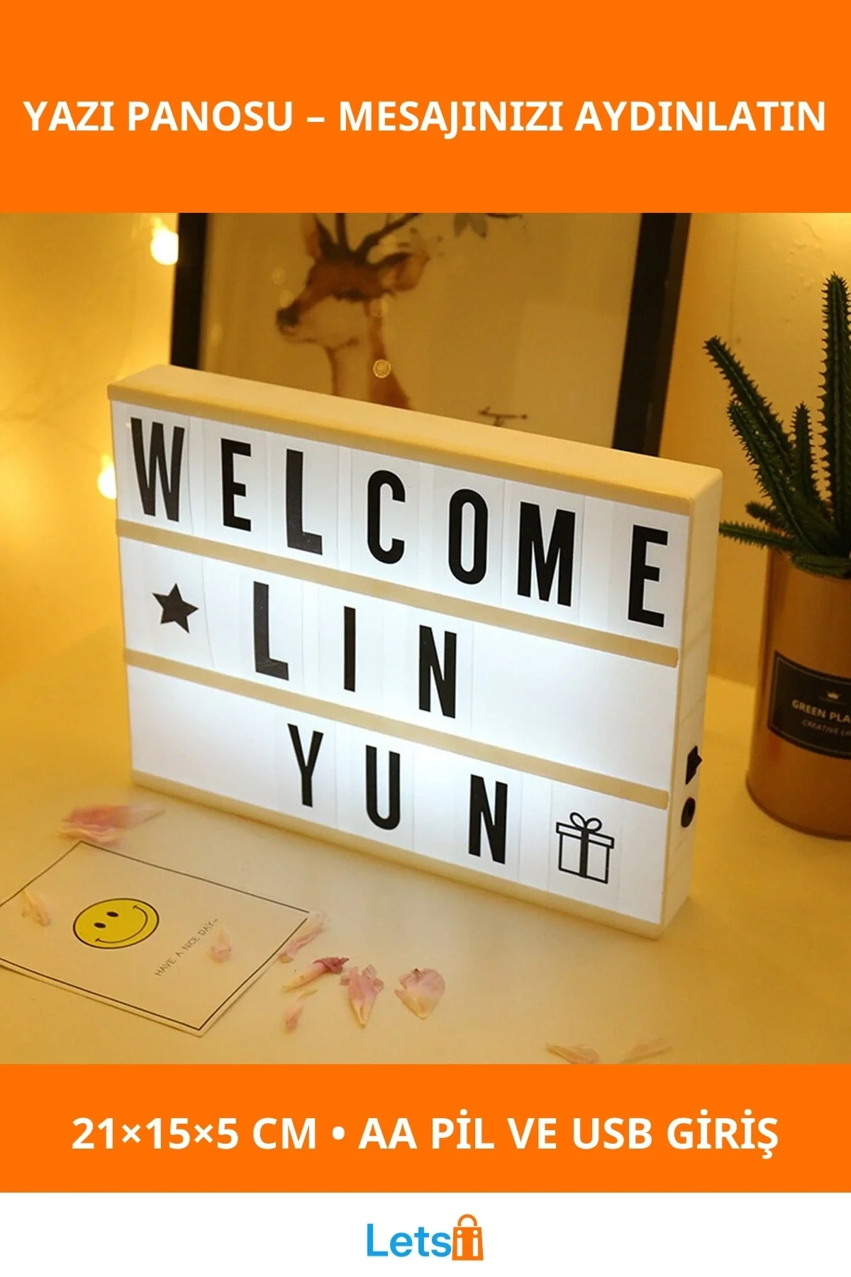 A5 Led Işıklı Yazı Panosu Lightbox Tasarım Ürün