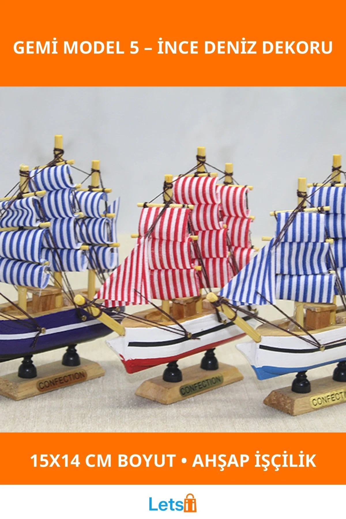 Ahşap Denizcilik Dekoratif Gemi Modeli 15x14 cm