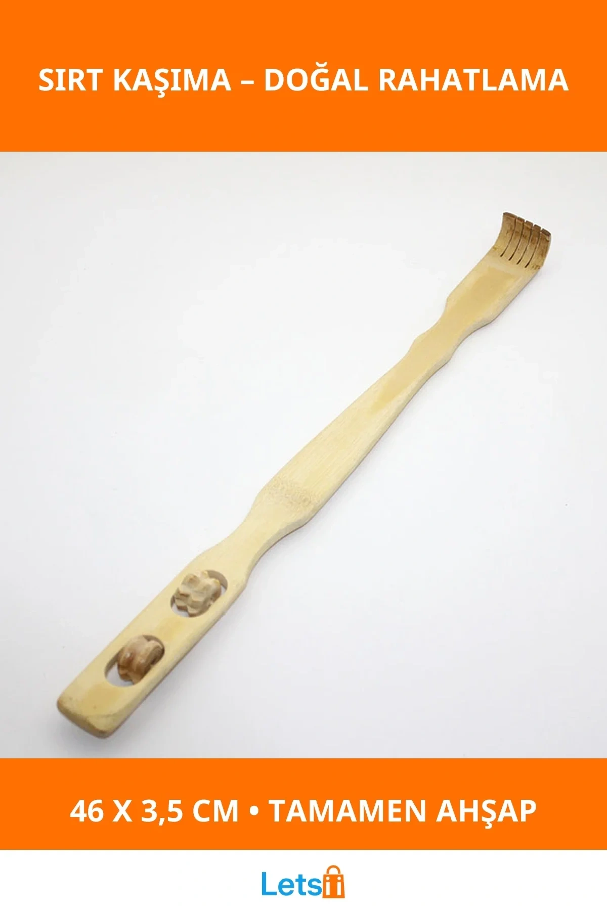 Ahşap Ergonomik Sırt Kaşıma Aleti 46x3,5 cm