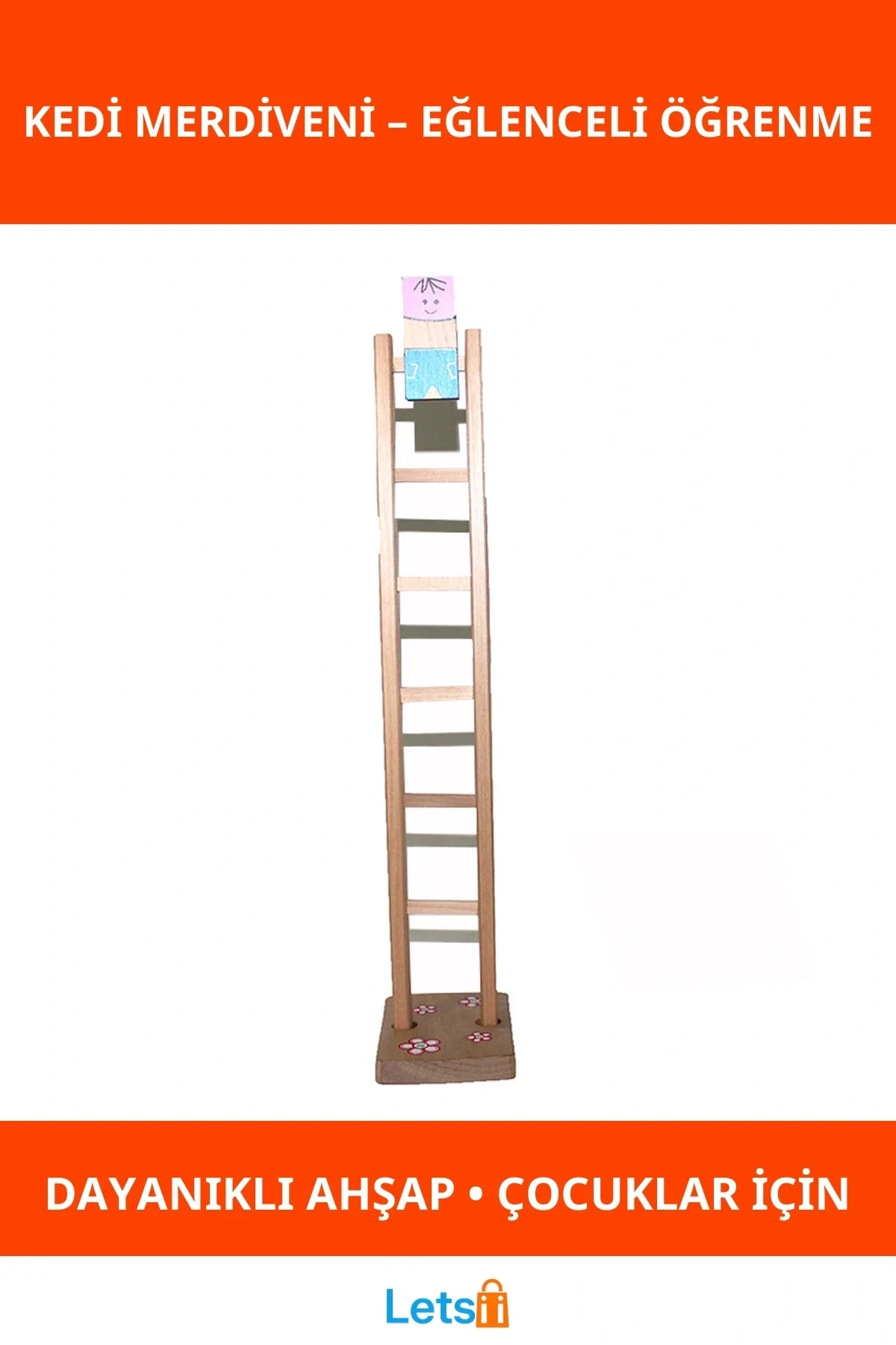 Ahşap Kedi Merdiveni Oyuncak Eğlenceli ve Öğretici