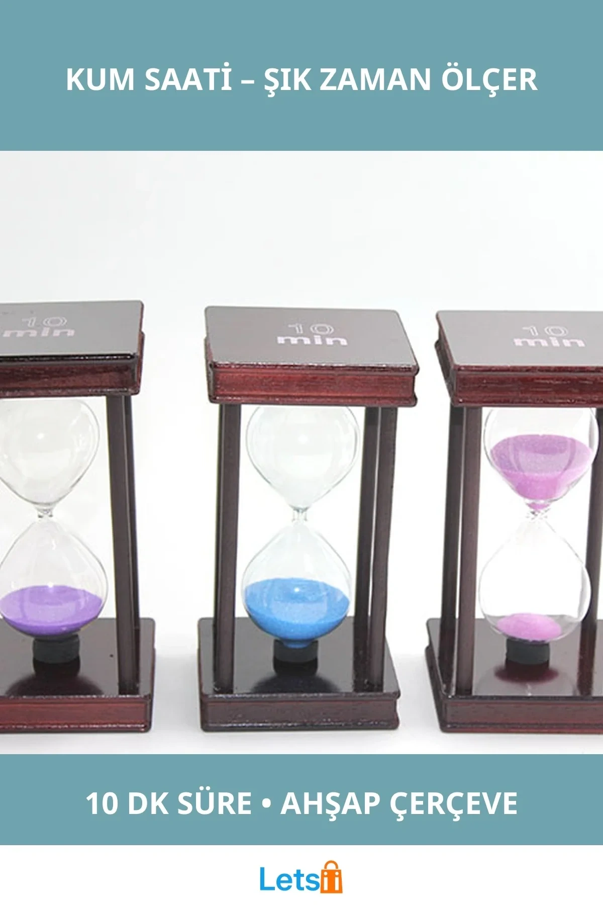 Ahşap Kum Saati 10 Dakika Dekoratif Zaman Ölçer