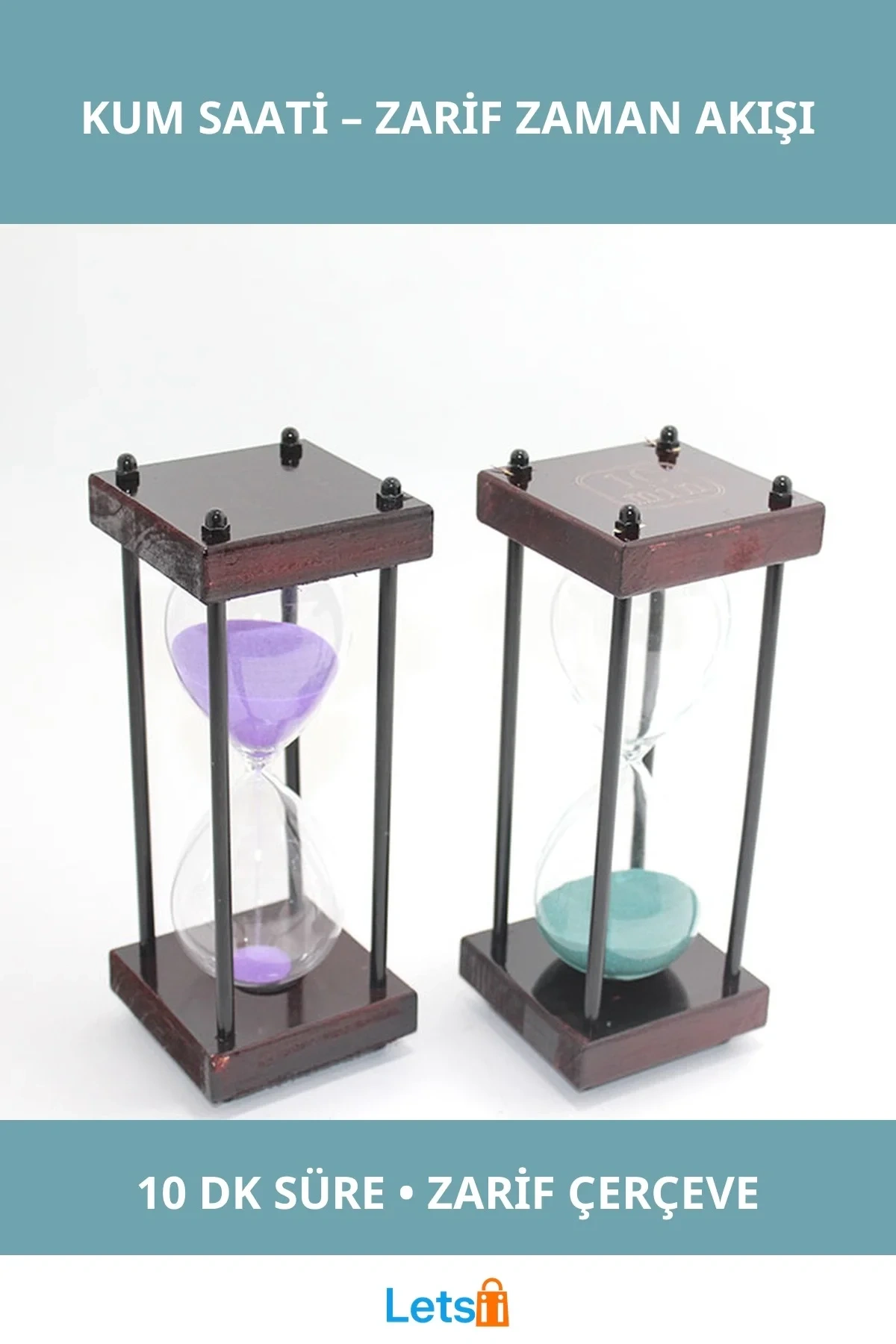 Ahşap Kum Saati 10 Dakika Şık Zaman Ölçer