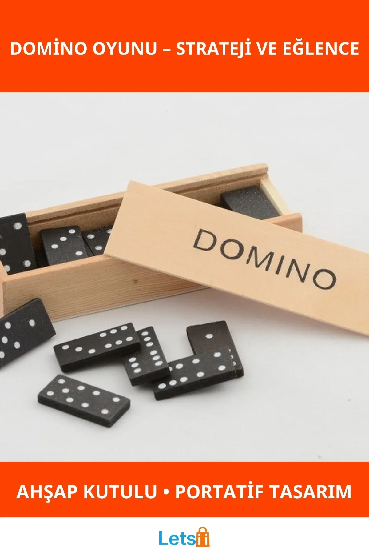 Ahşap Kutulu Klasik Domino Oyunu Eğlenceli Aile Oyun